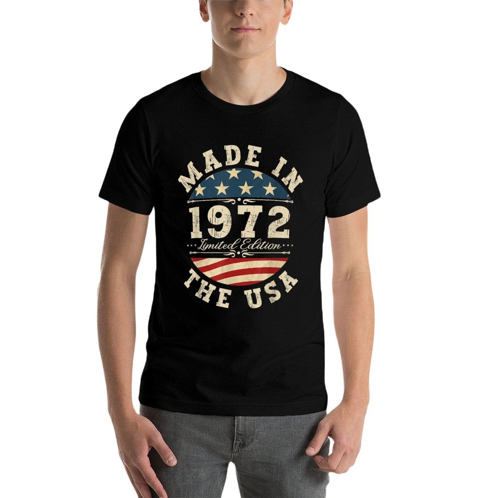 50 Years Old Bday Limited Edition 1972 USA 50th Birthday  Rolled Sleeves T-Shirt