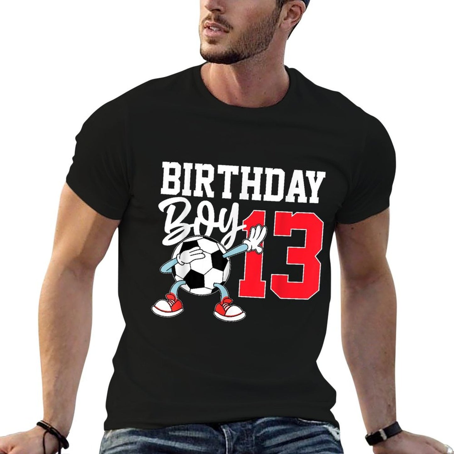 13th Birthday Boy Football Soccer 13 Year Oldnager Lightweight T-Shirt
