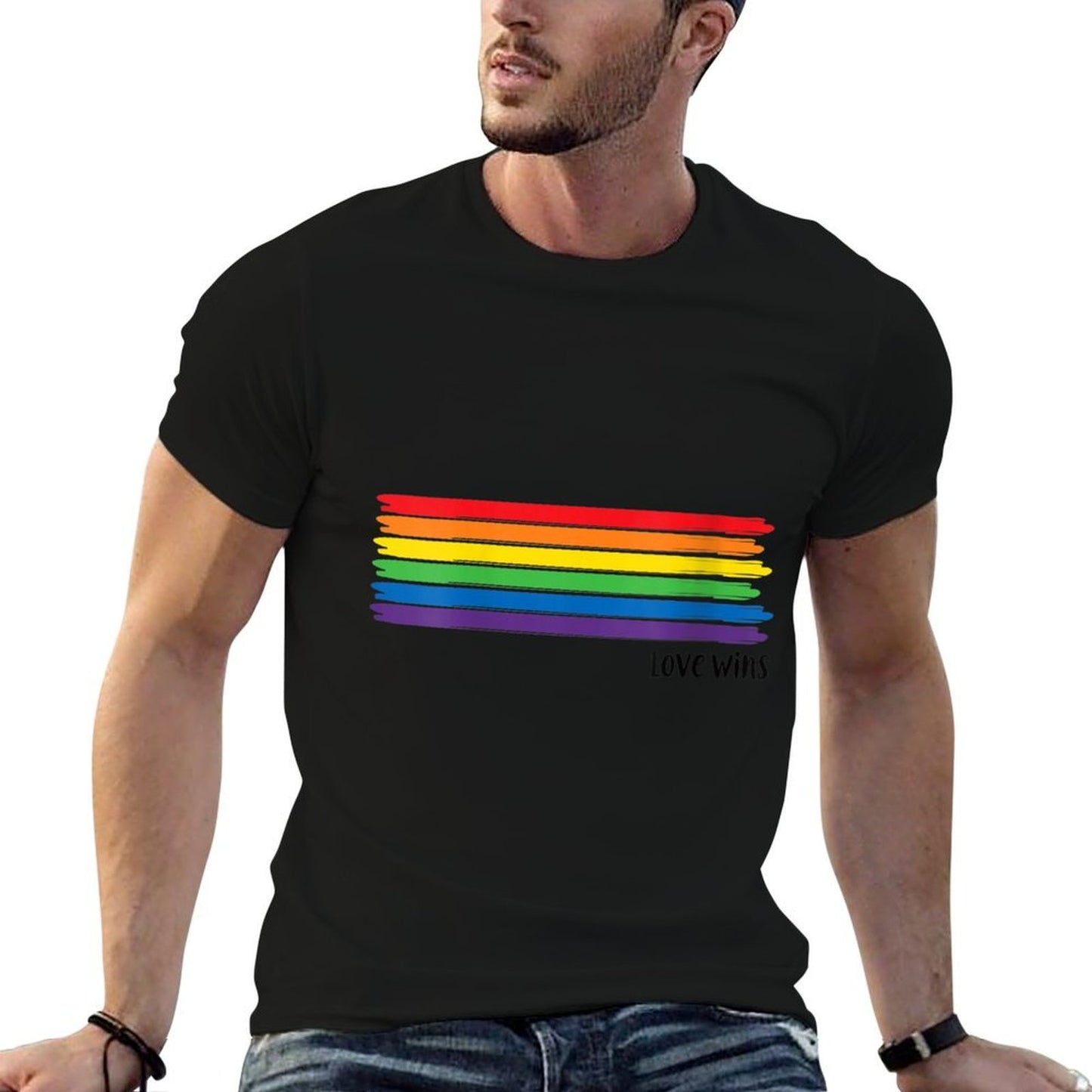 Womens Love Wins LGBTQ Pride Month Heathered Texture T-Shirt