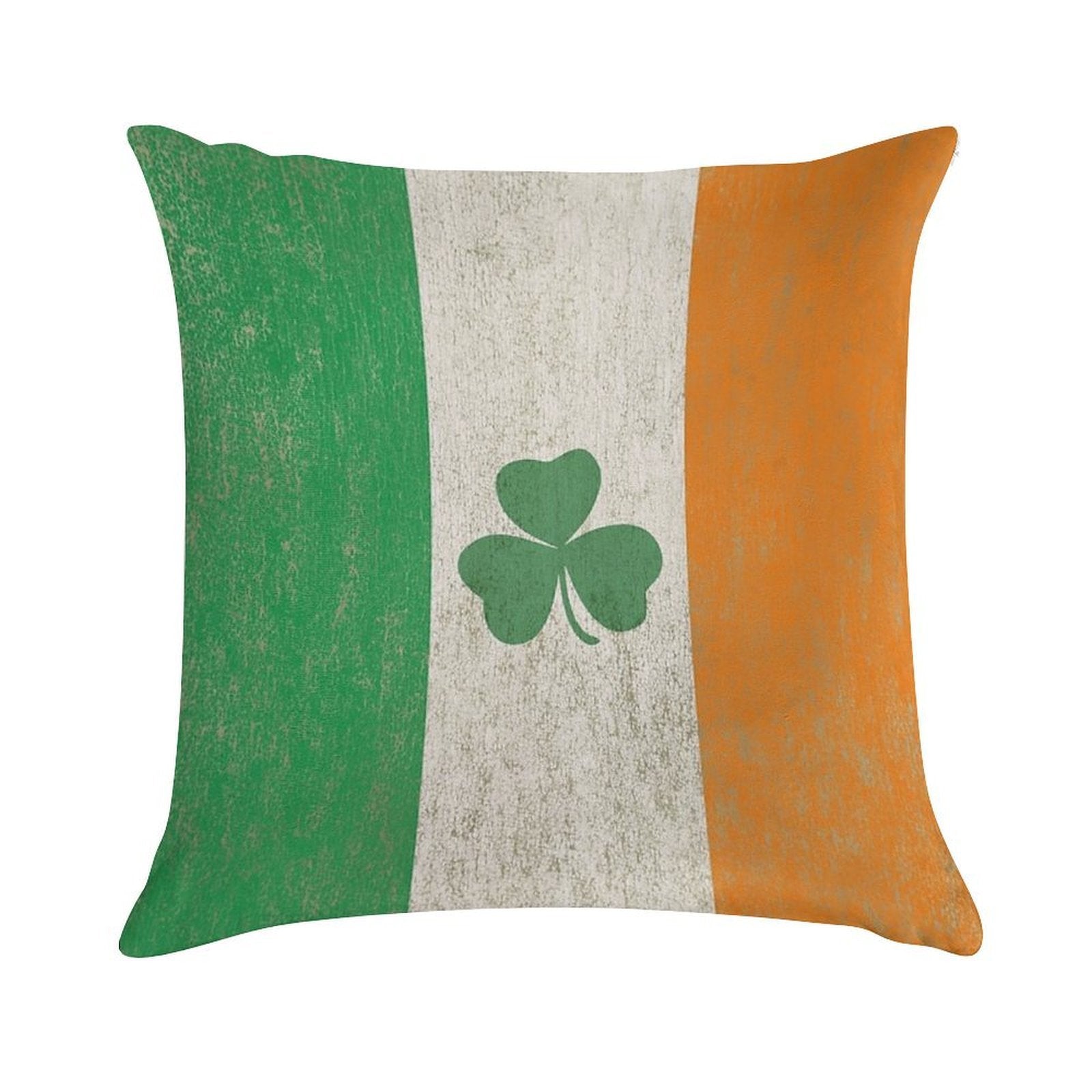 Vintage Irish Ireland Shamrock Flag Soft Durable Construction Throw Pillow