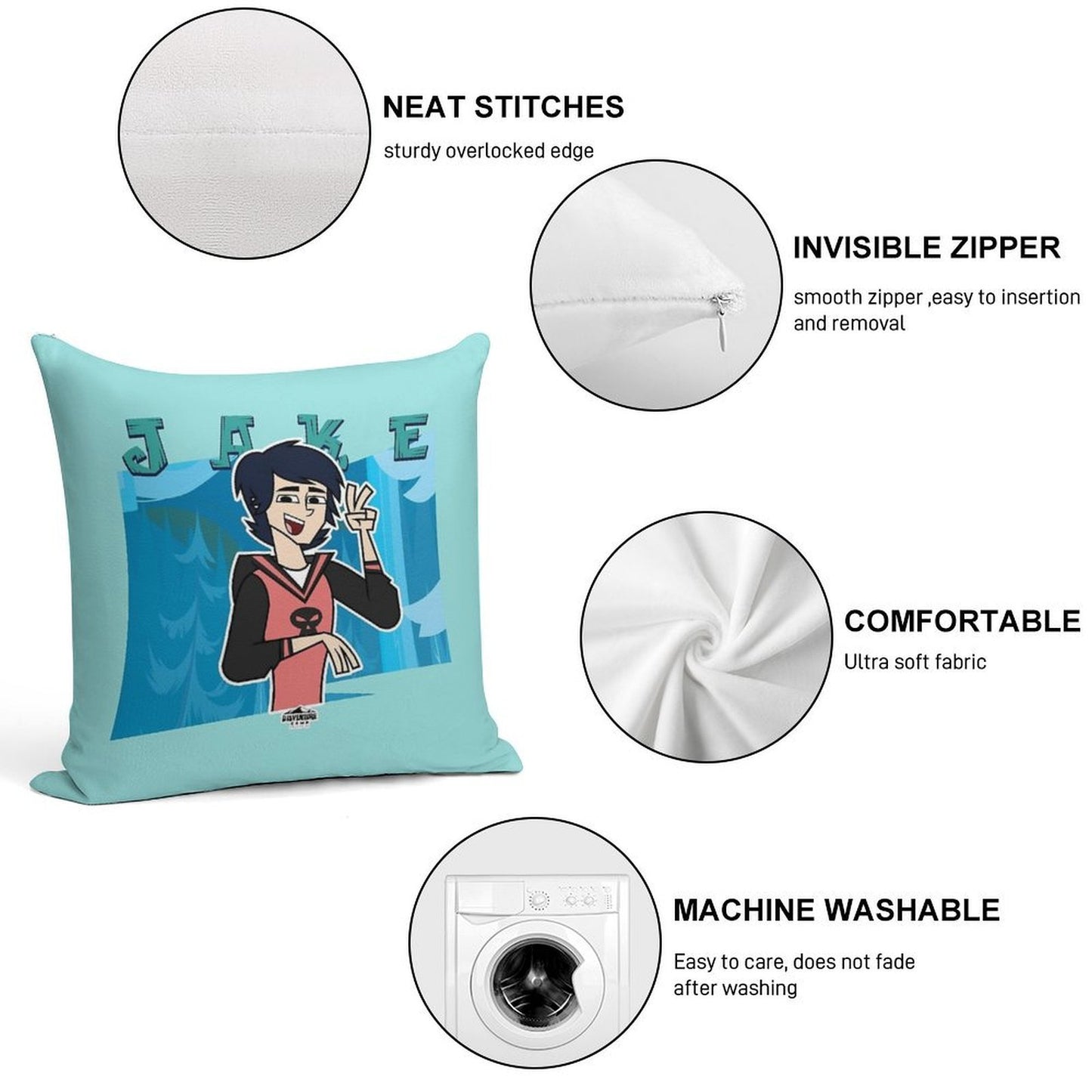 Adventure Camp - Jake Soft Anti-Pilling Throw Pillow