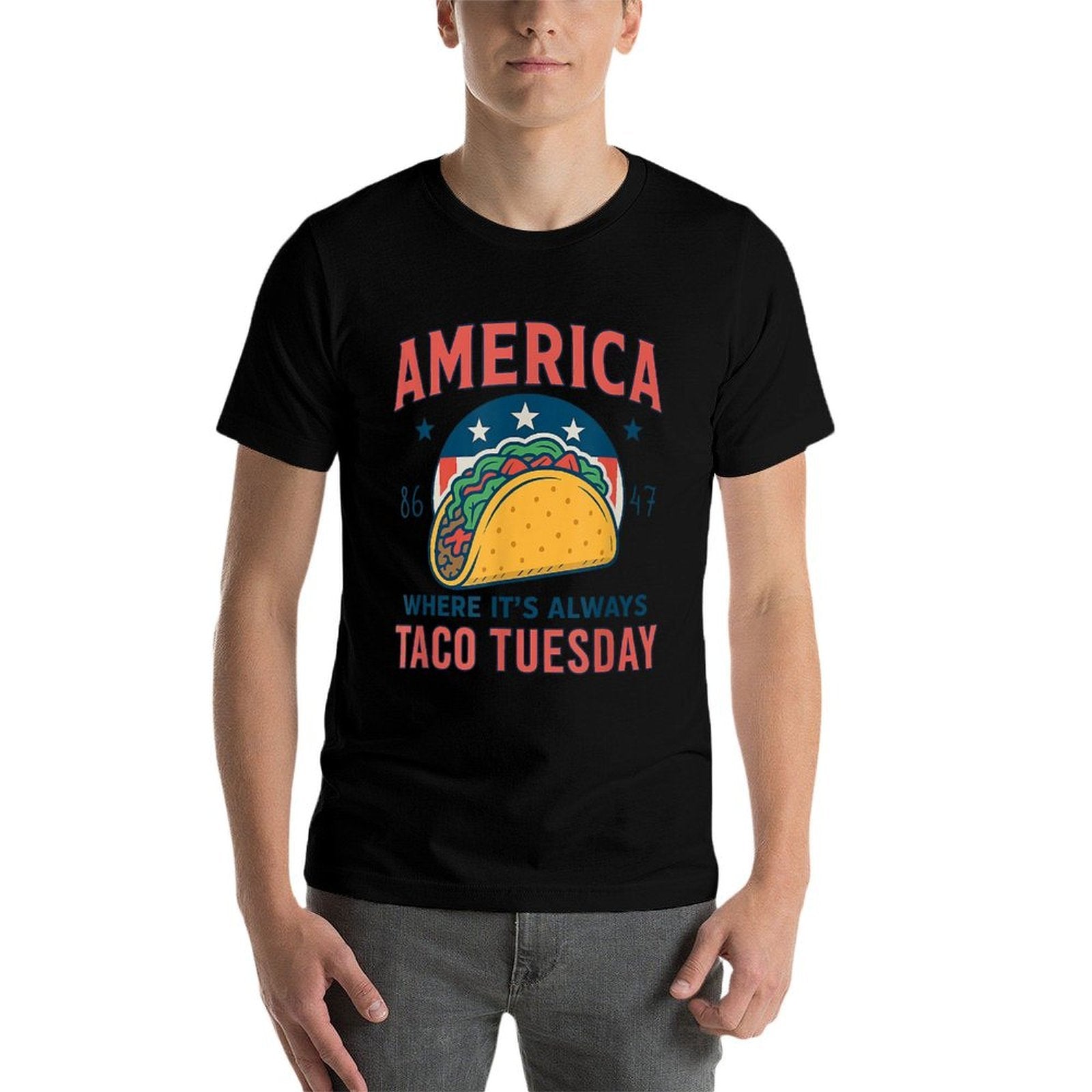 America Taco Tuesday Funny Patriotic 4th Of July Taco  Moisture-wicking T-Shirt