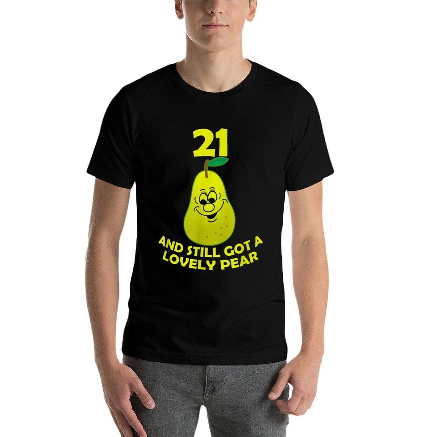 21 And Still Got A Lovely Pear Funny 21st Birthday Oversized Silhouette T-Shirt