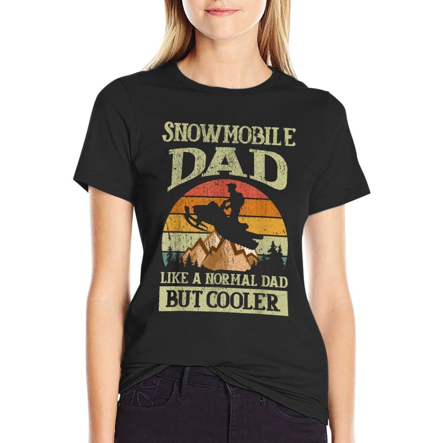 Snowmobile Dad Like A Normal Dad But Cooler Polyester Blend T-Shirt