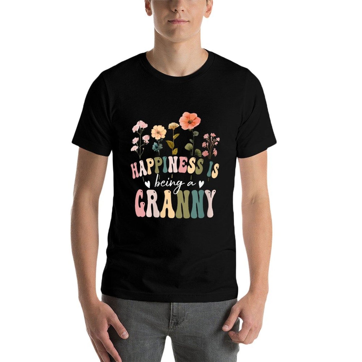 Womens Happiness Is Being A Granny Floral Granny Mother's Day Classic T-Shirt
