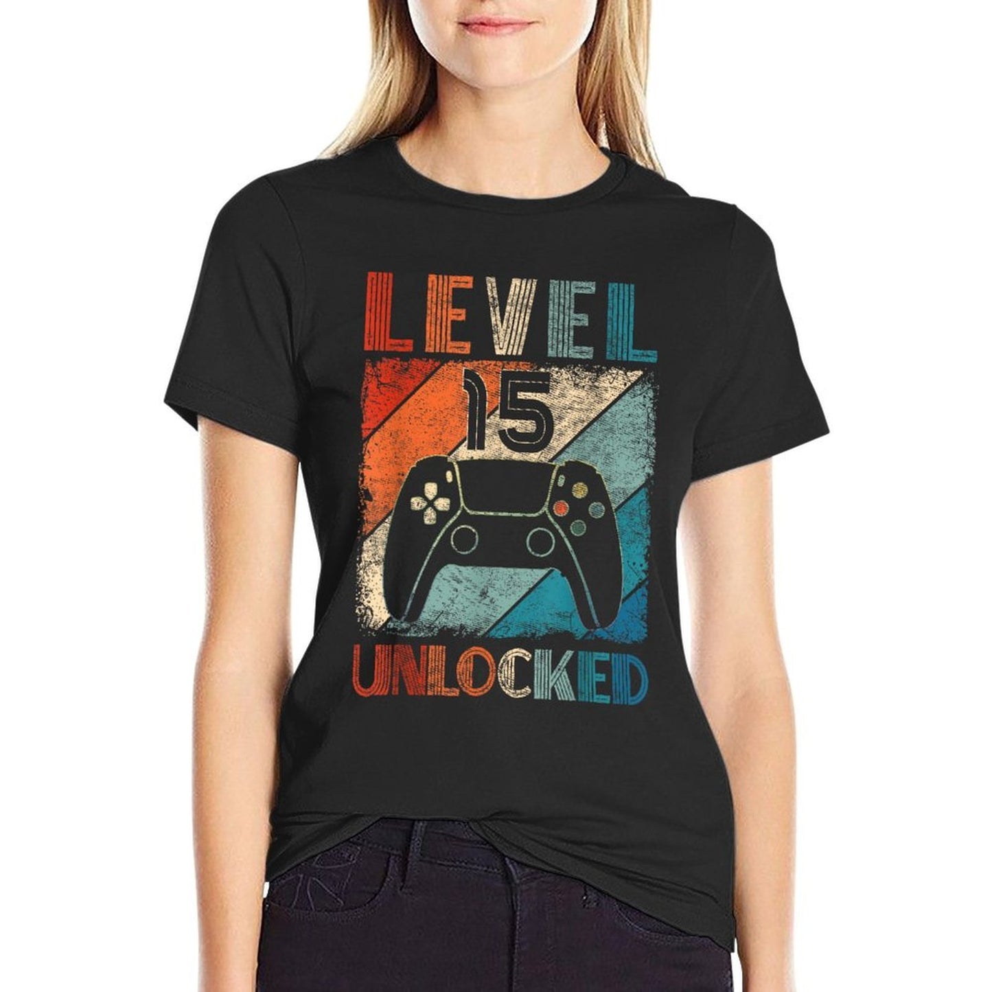 Vintage Level 15 Unlocked Video Gamer 15th Birthday Durable T-Shirt