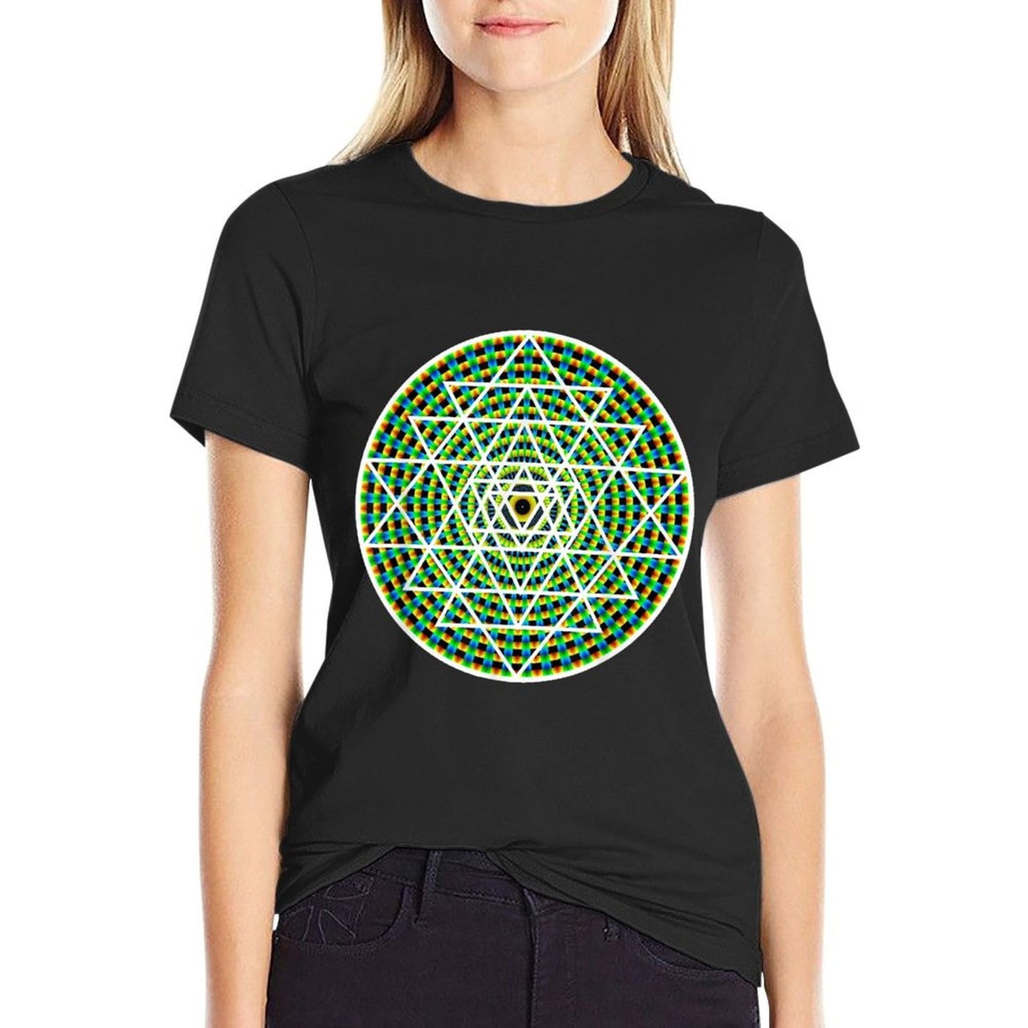 Sri Yantra Sacred Geometry Mandala Stretchy T-Shirt