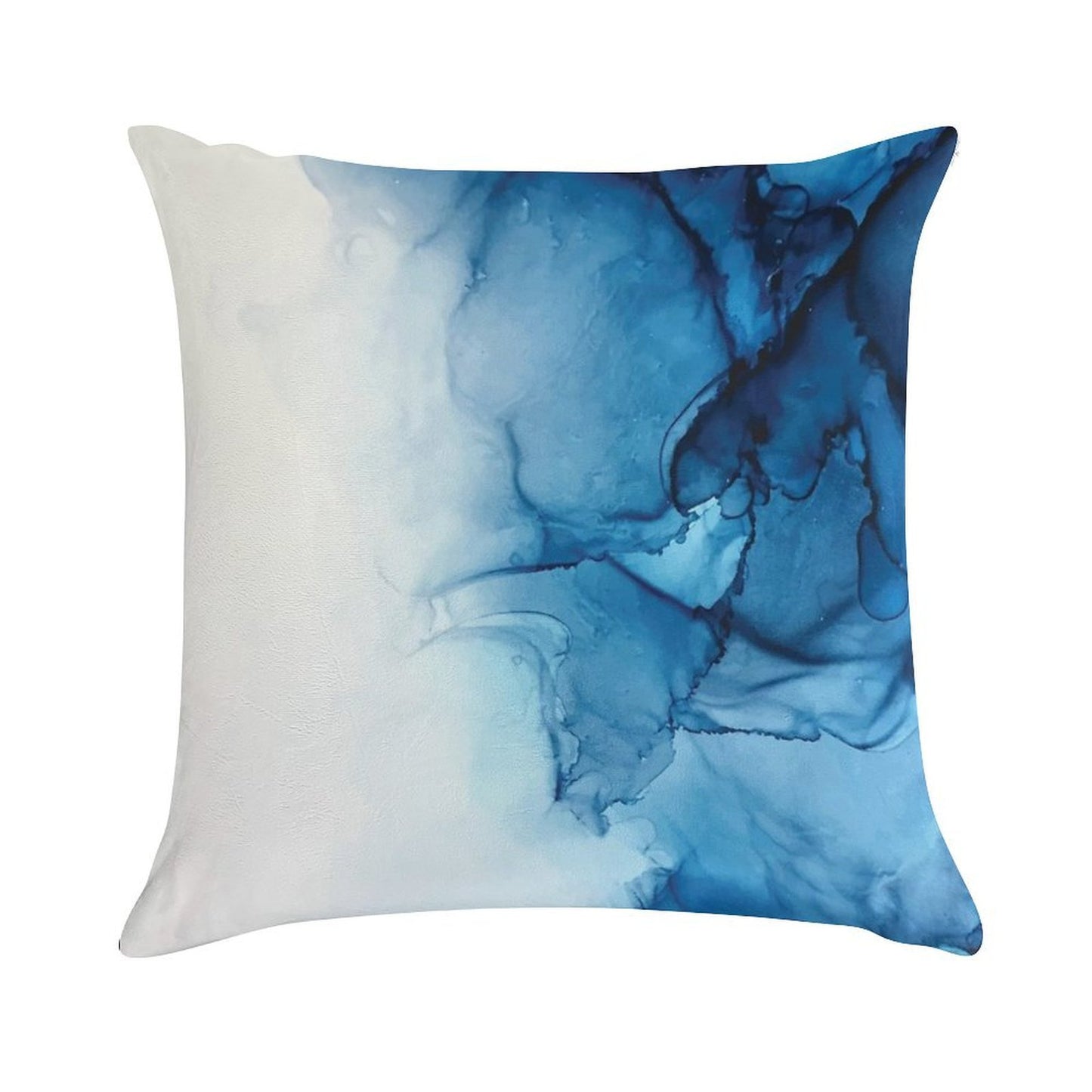 Blue Tides - Alcohol Ink Painting Soft Home Decor Throw Pillow