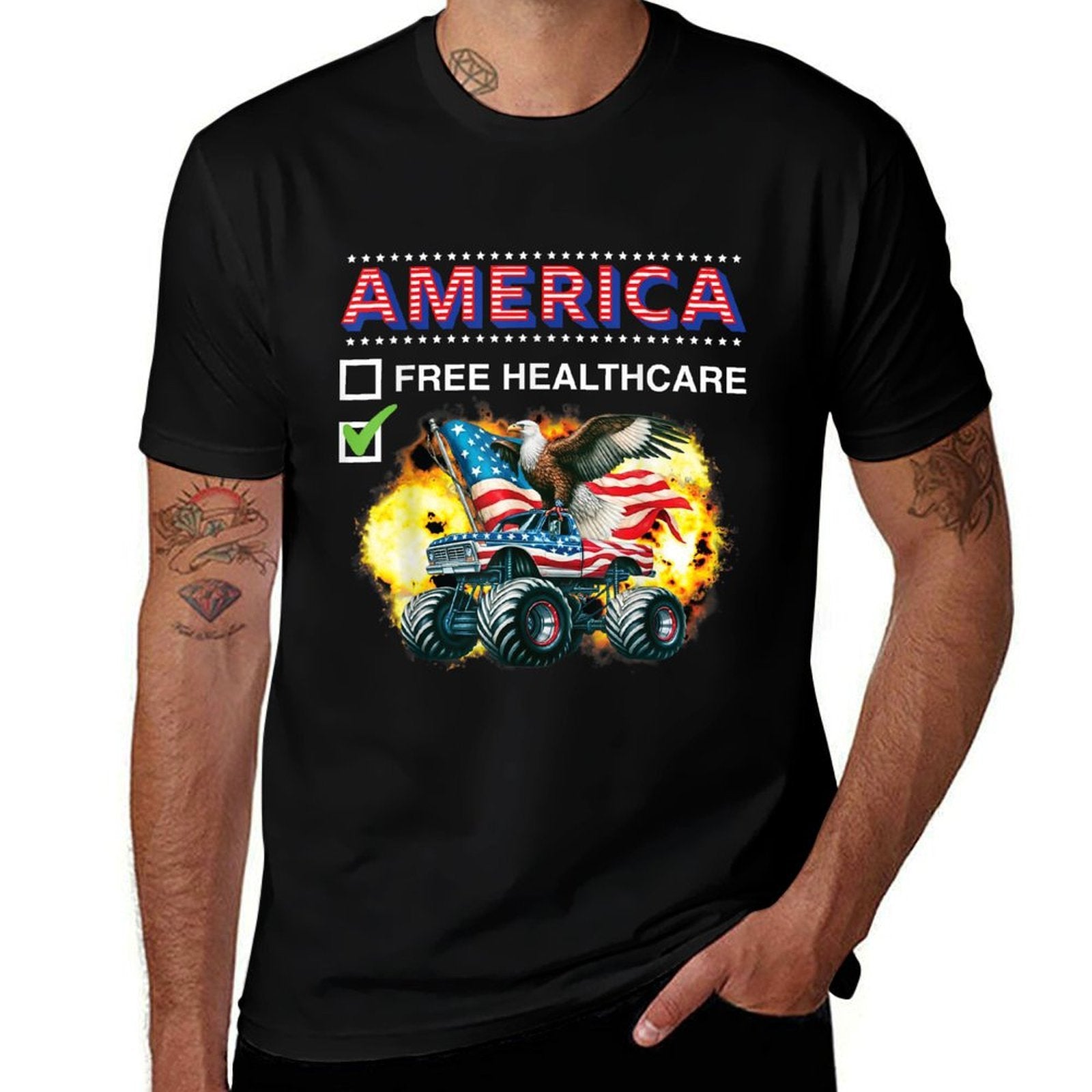 America Joke Political Satire Funny Meme USA Dark Humor Gag  Affordable Price T-Shirt