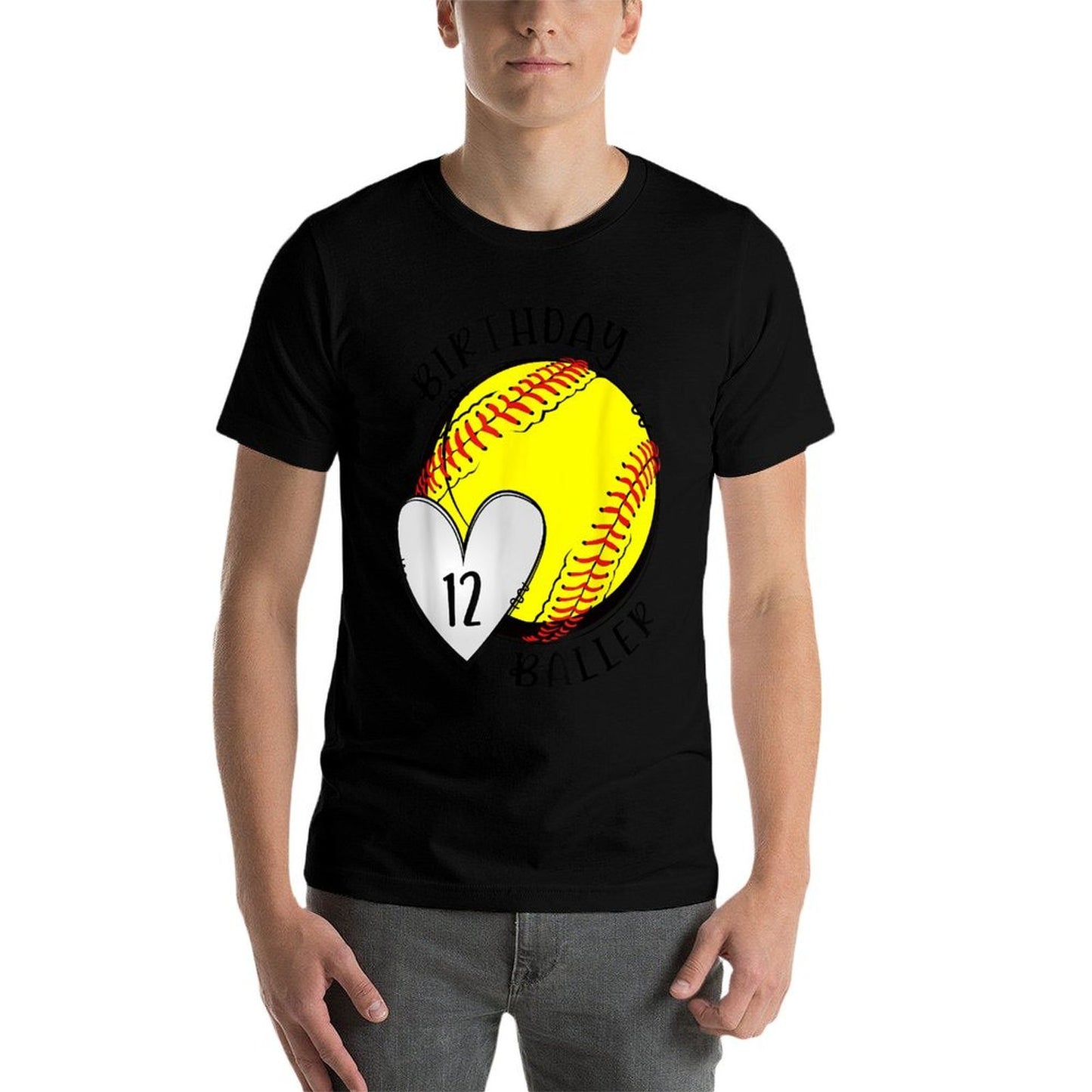 12th Birthday Softball Girl Twelve Year Old Softball Player Affordable Price T-Shirt