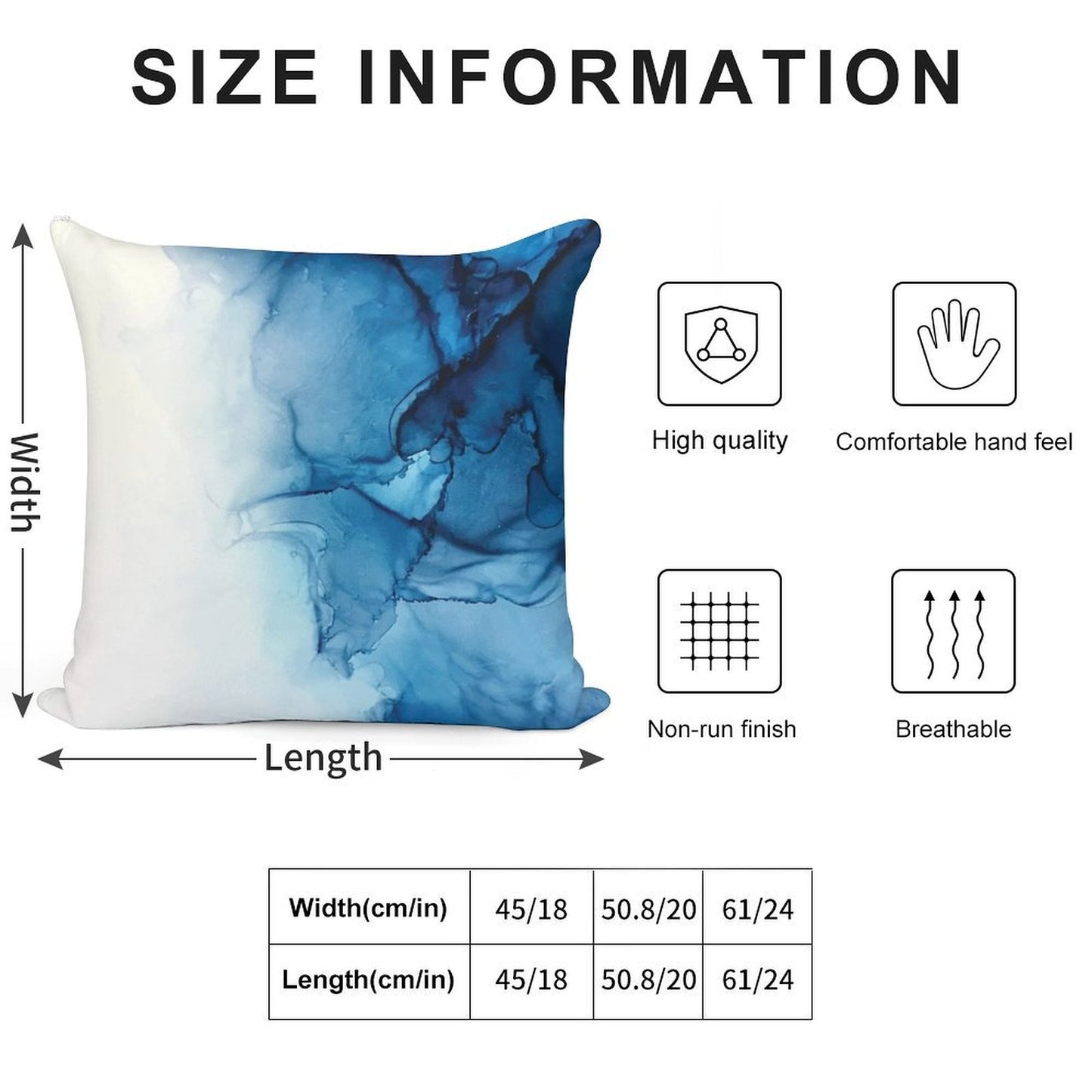 Blue Tides - Alcohol Ink Painting Soft Home Decor Throw Pillow