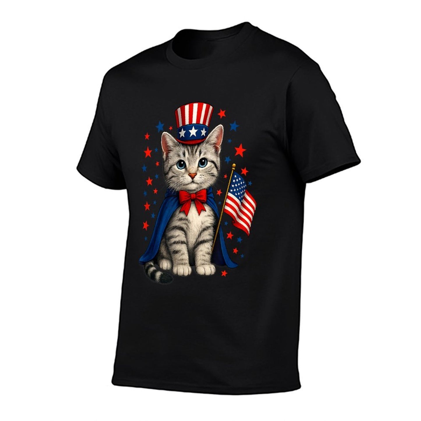 4th Of July Cat America Women Men Kids Funny Patriotic Cat  Relaxed-fit T-Shirt