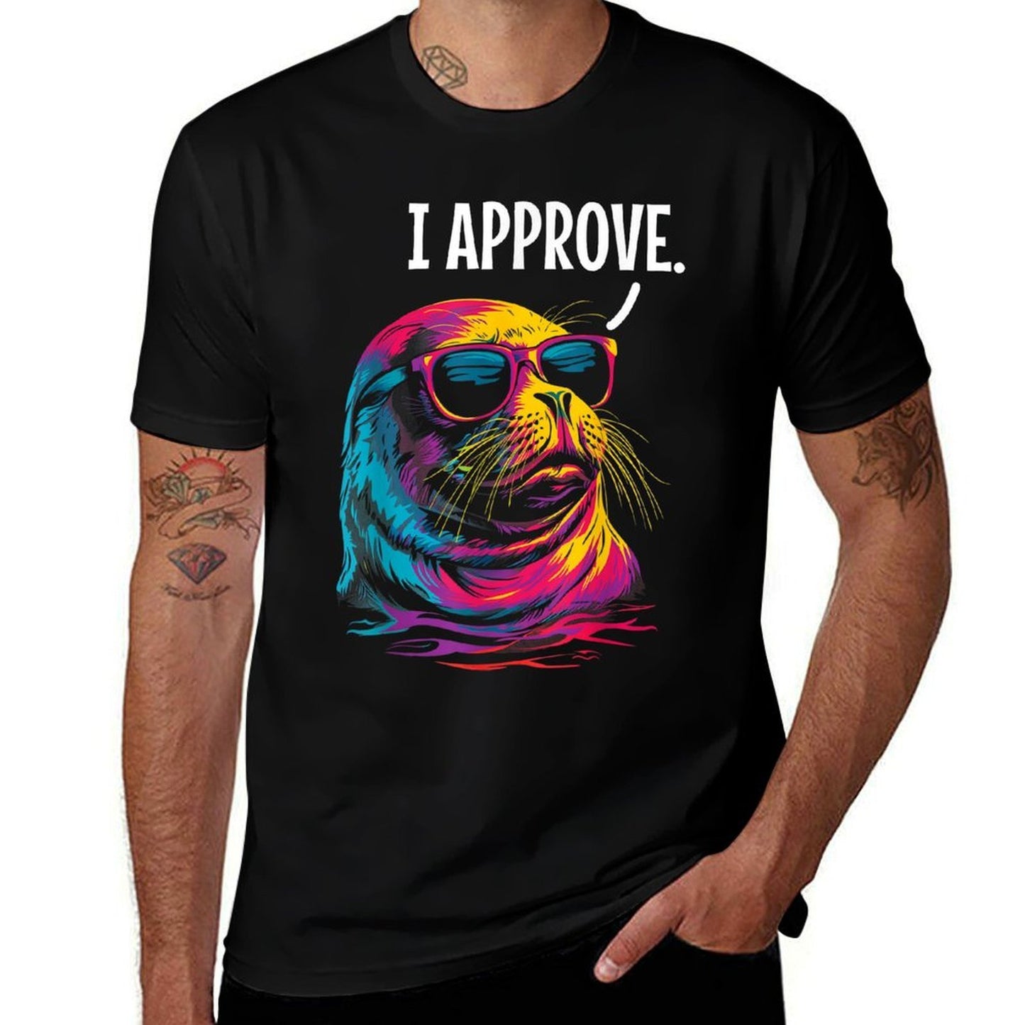Seal Of Approval Funny Sea Lion Seal Lover Stretchy T-Shirt