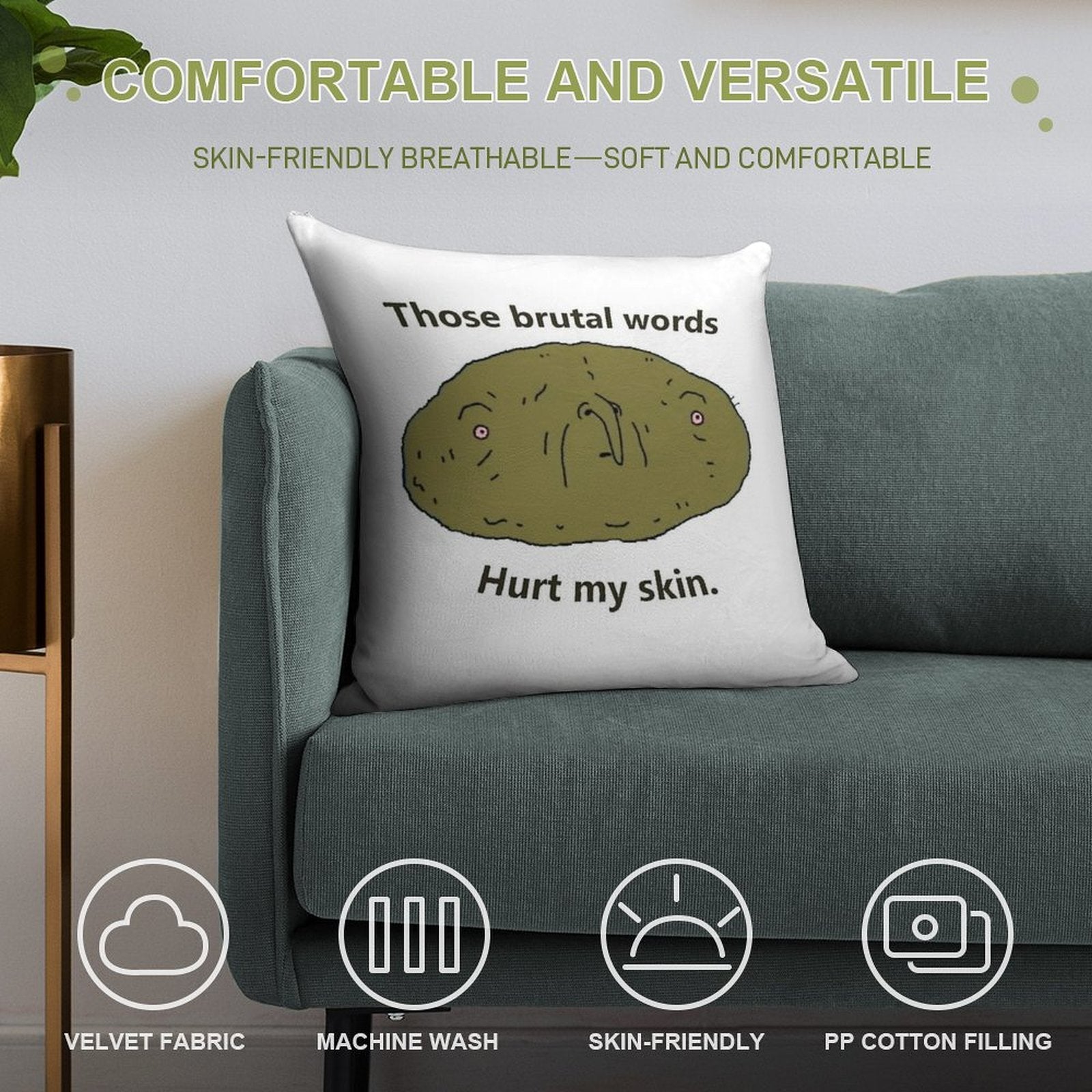 Big Lez Clarence Face Soft Easy Maintenance Throw Pillow