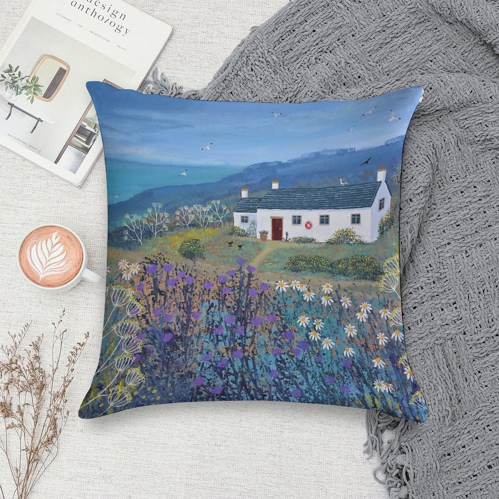 A Place by The Sea Soft Ultra-Soft Texture Throw Pillow