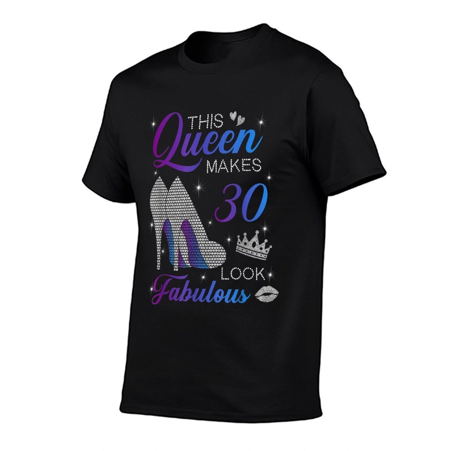 This Queen Makes 30 Look Fabulous High Heels 30th Birthday Heathered Texture T-Shirt