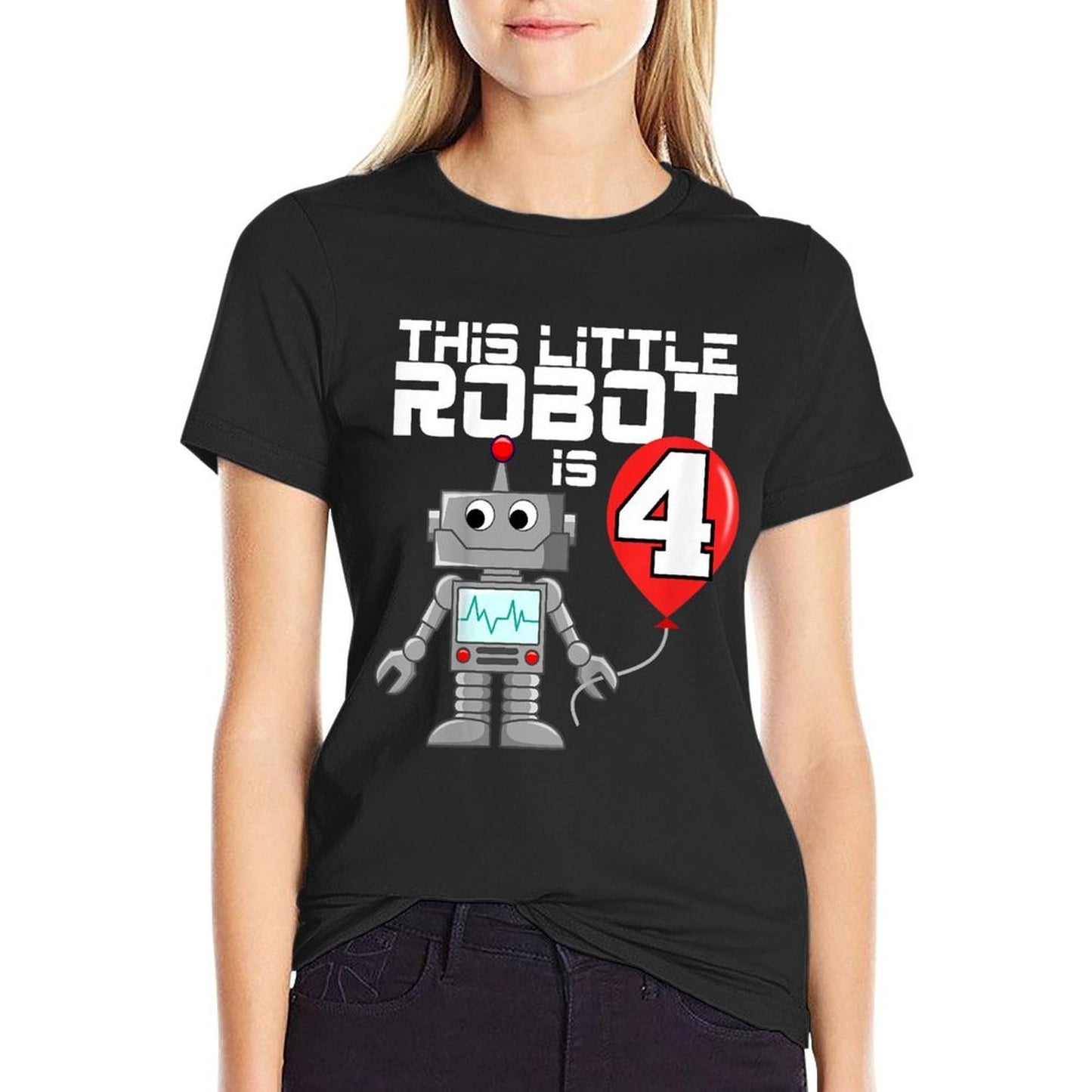Robot Robotics Birthday Gifts Kids 4 Year Old Robot Birthday Party Durable T-Shirt