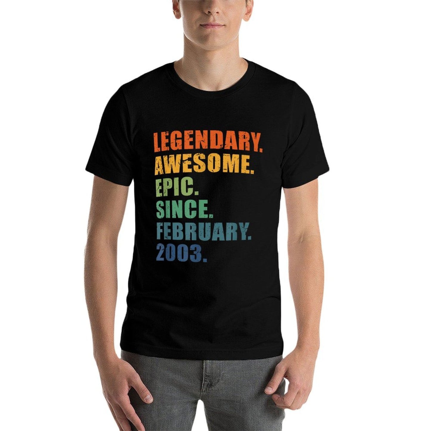 2003 February Men Women 21 Year Anniversary 21st Birthday Relaxed-fit T-Shirt