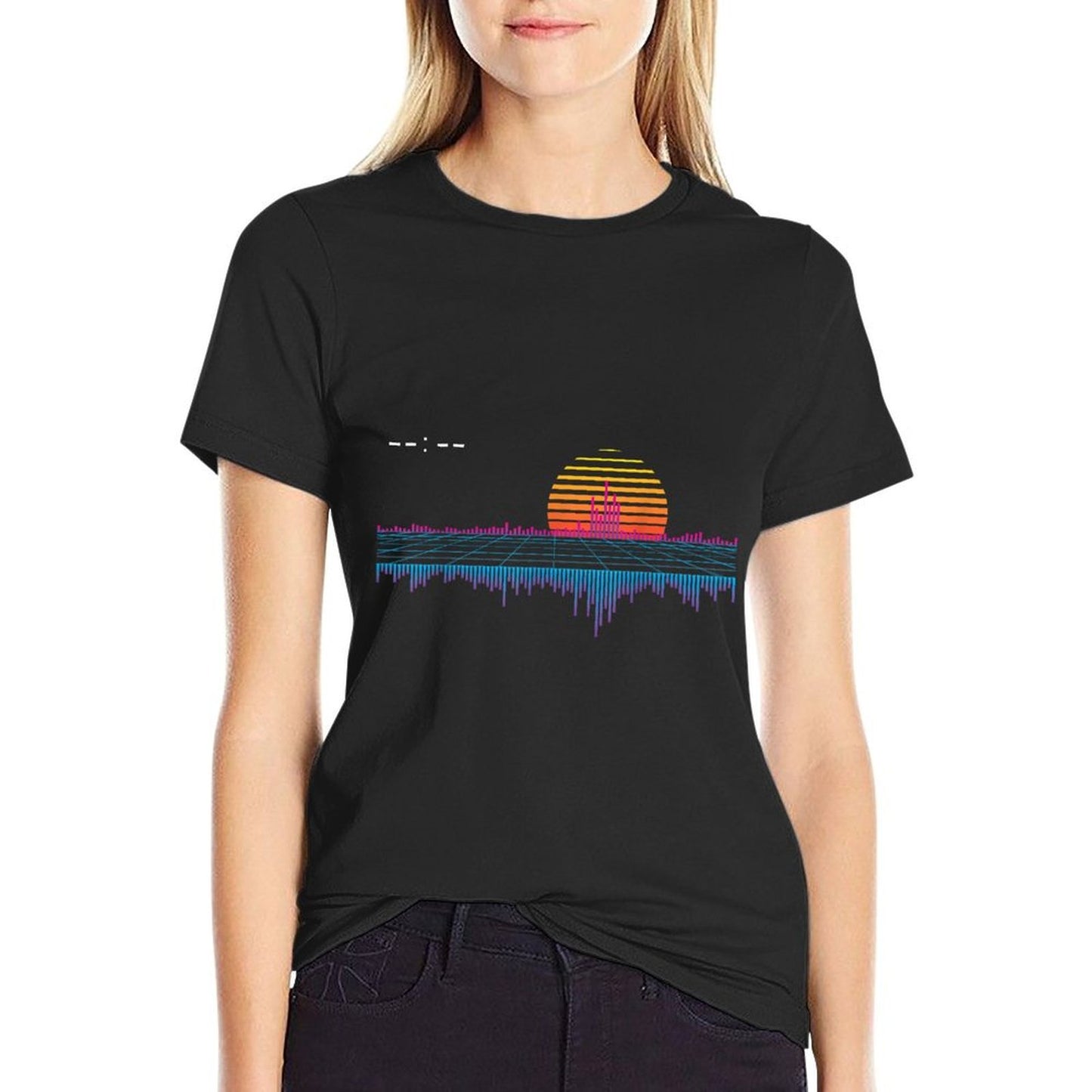 Retrowave Synthwave Vaporwave Sunset Aesthetic Trendy Pattern T-Shirt