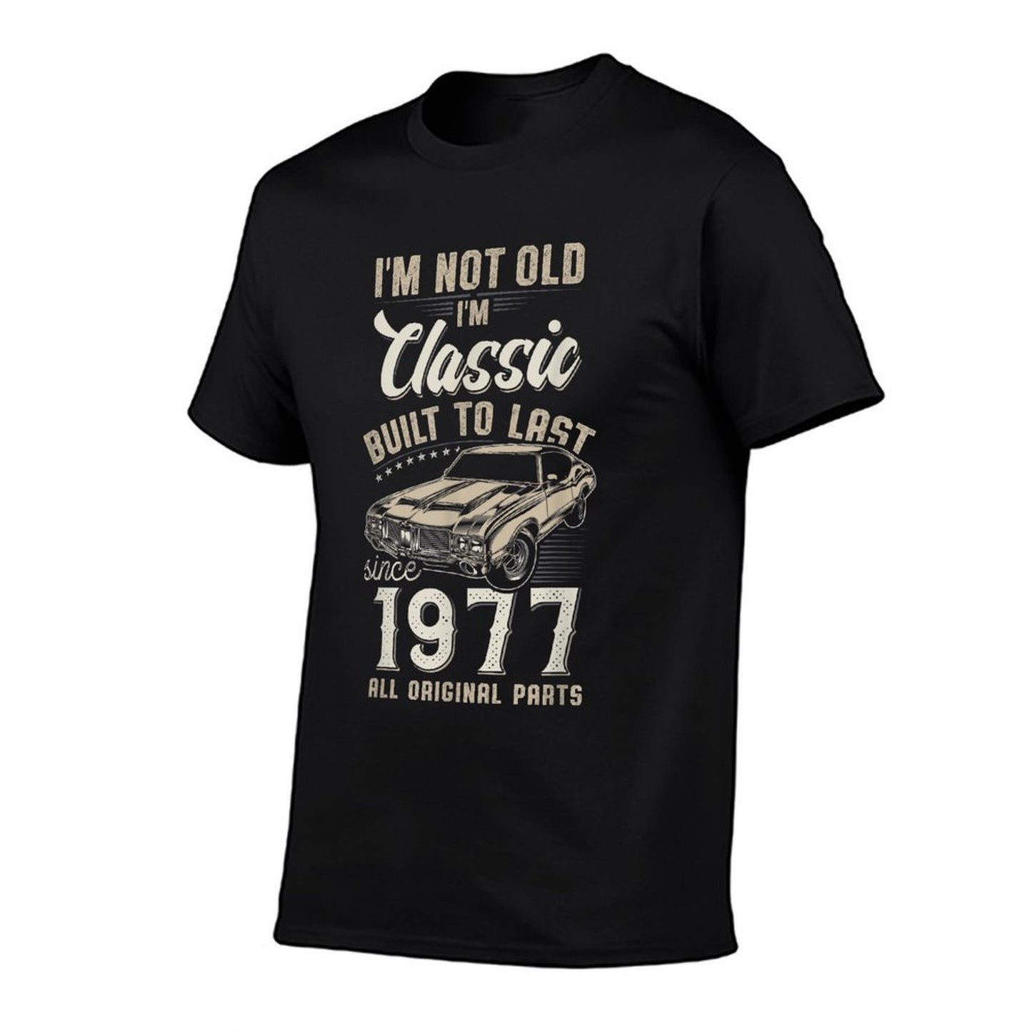 48th Birthday Born in 1977 Classic Car  Rolled Sleeves T-Shirt