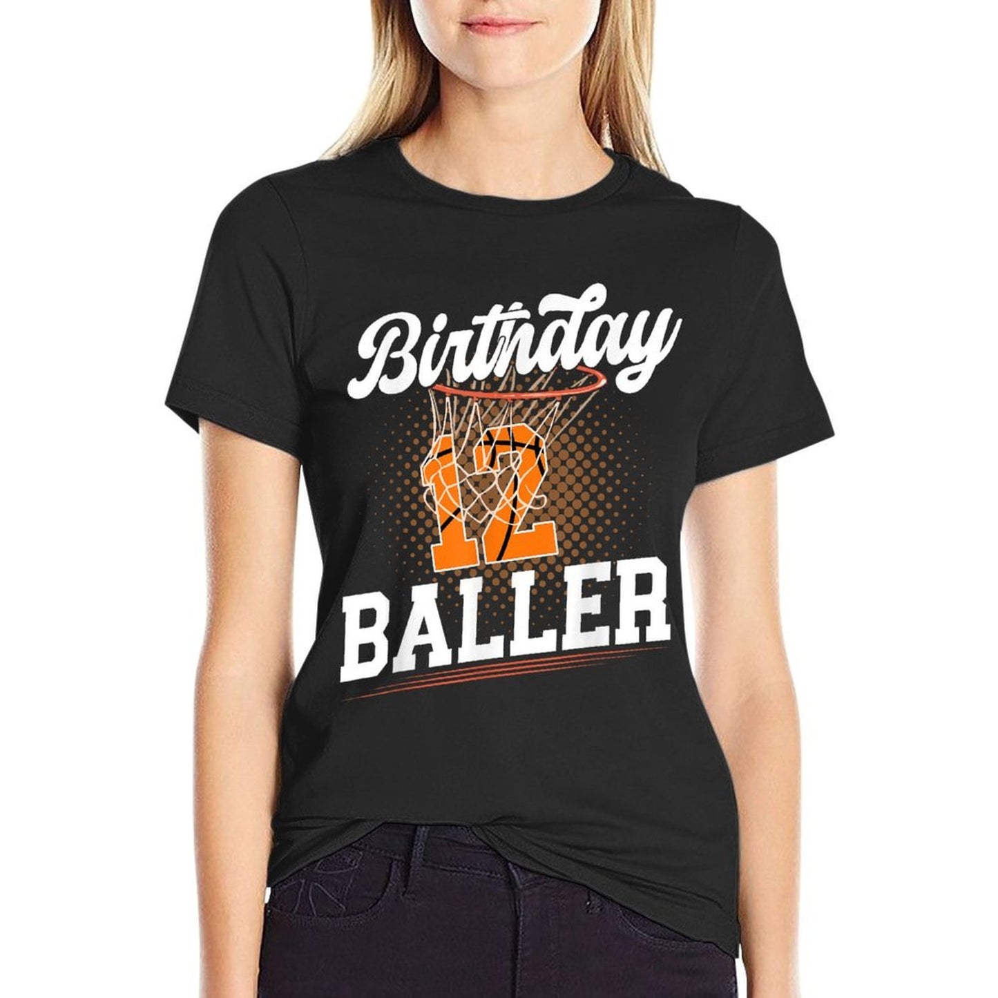 12th Basketball Birthday Twelve Year Old Basketball Player Affordable Price T-Shirt