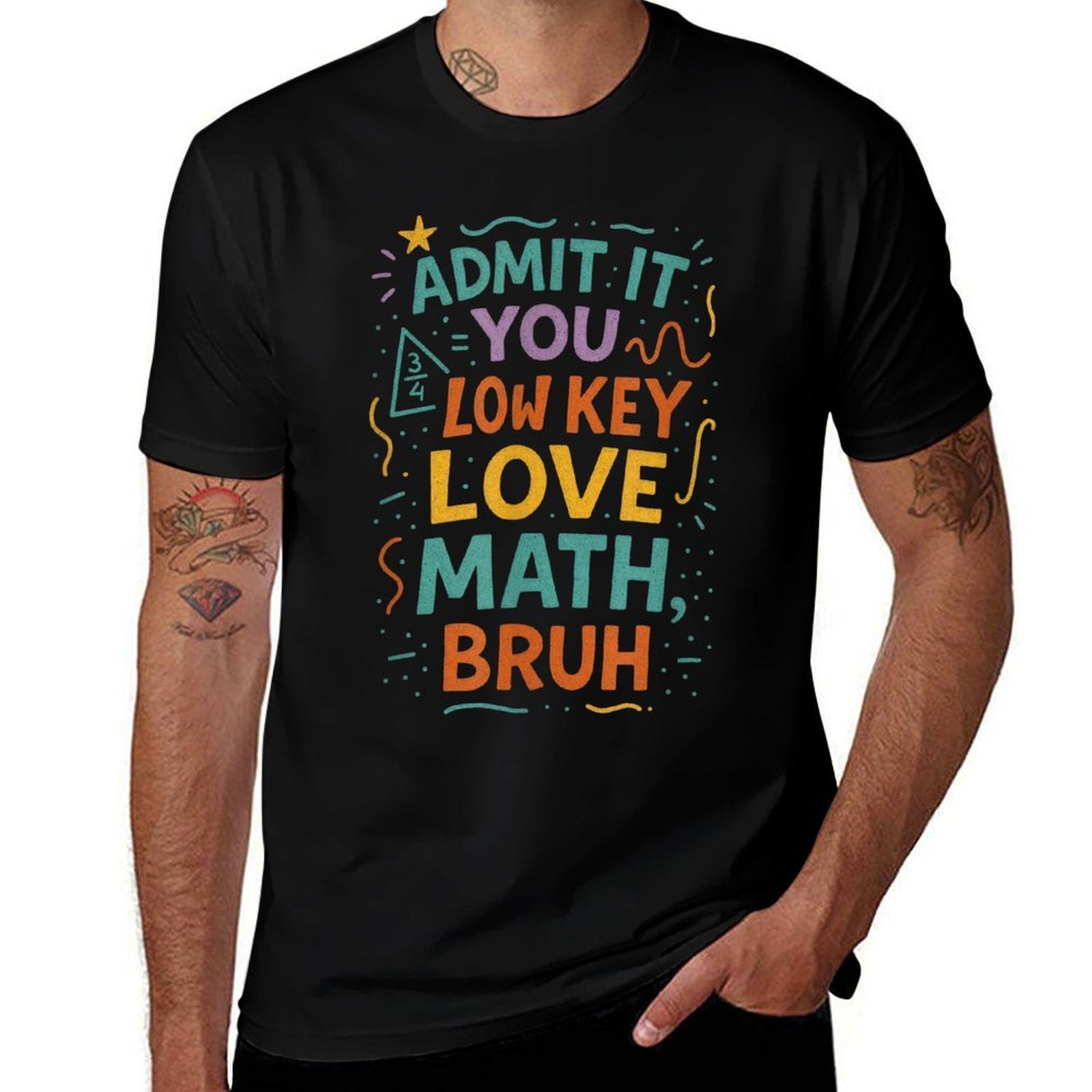 Admit It You Low Key Love Math, Bruh  Oversized Silhouette T-Shirt