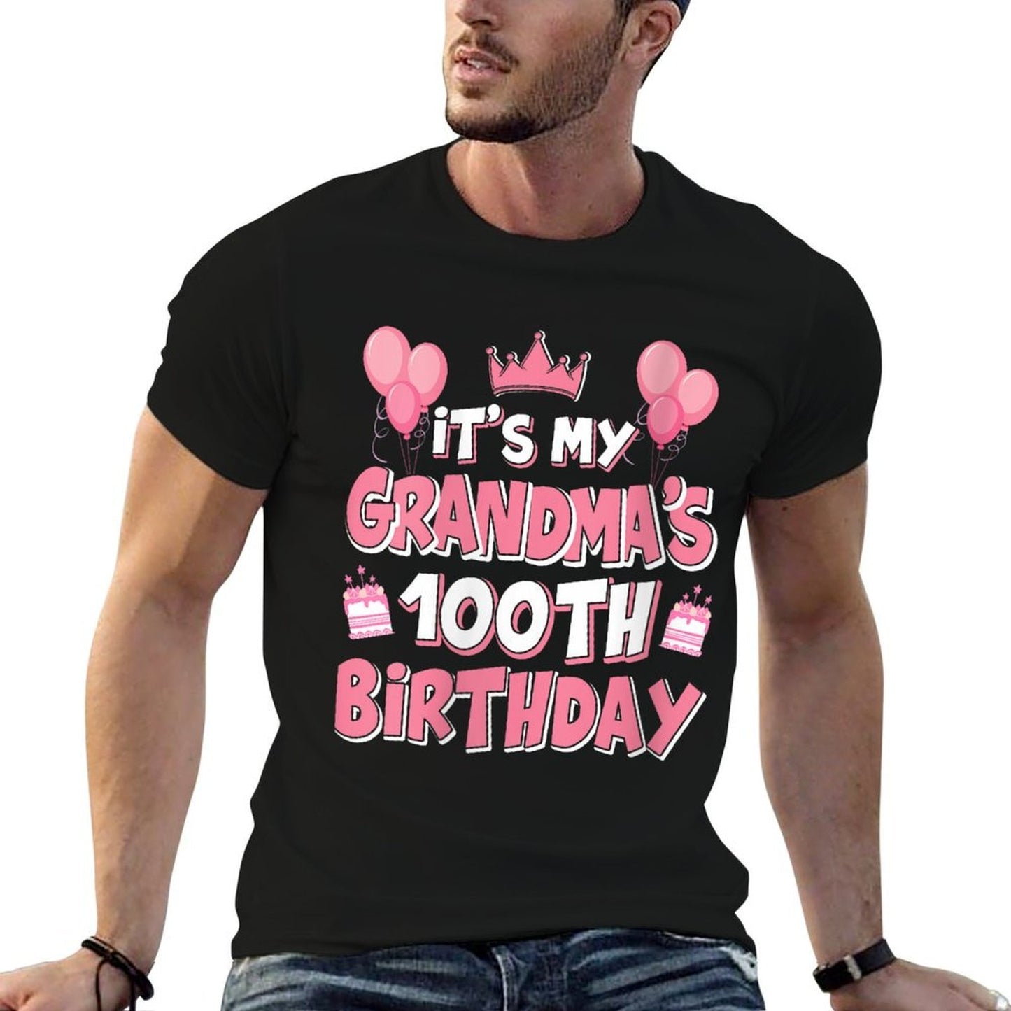 Womens Balloons It's My Grandma's 100th Birthday 1925 100 Years Old High-quality Stitching T-Shirt