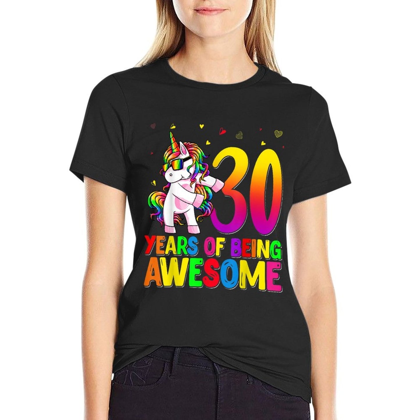 30 Years Old Birthday Unicorn Flossing 30th Birthday Unicorn Wrinkle-resistant T-Shirt