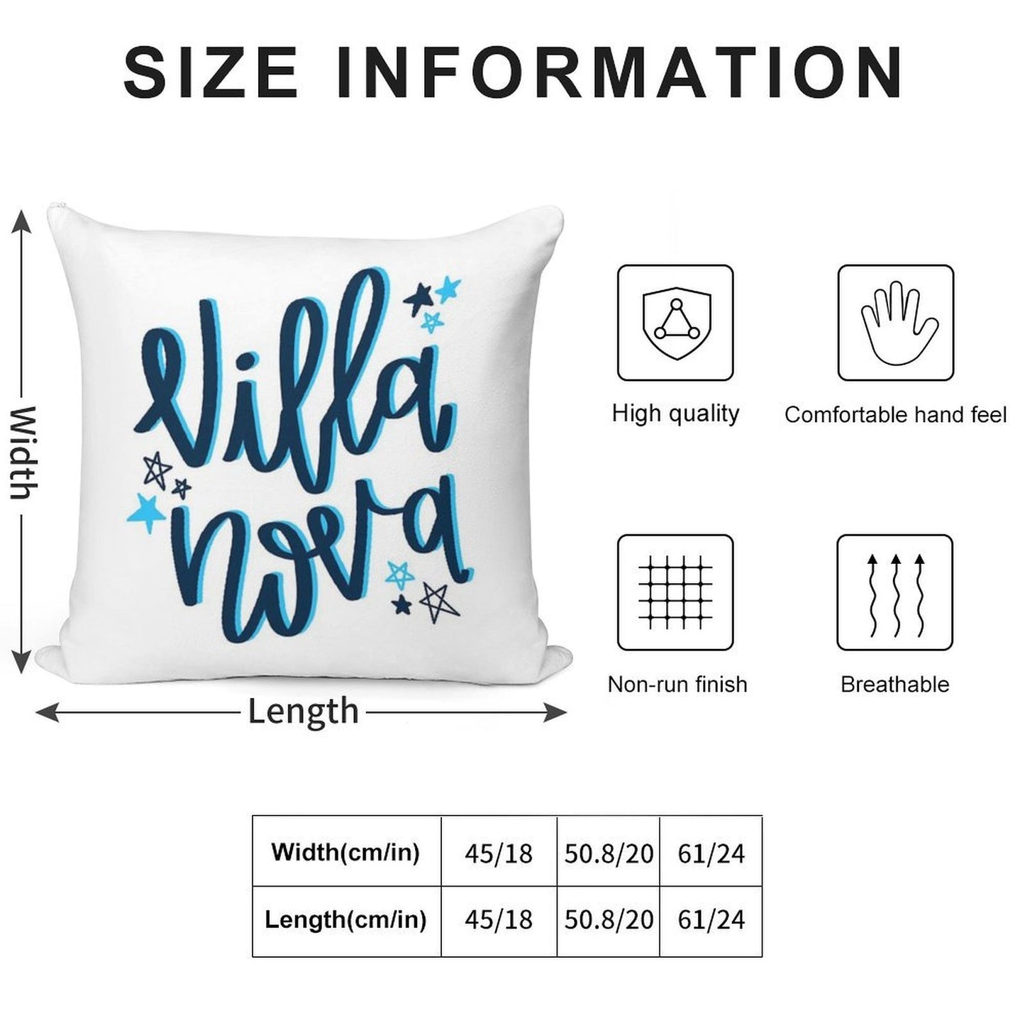 Villanova Star Sticker Soft Home Decor Throw Pillow