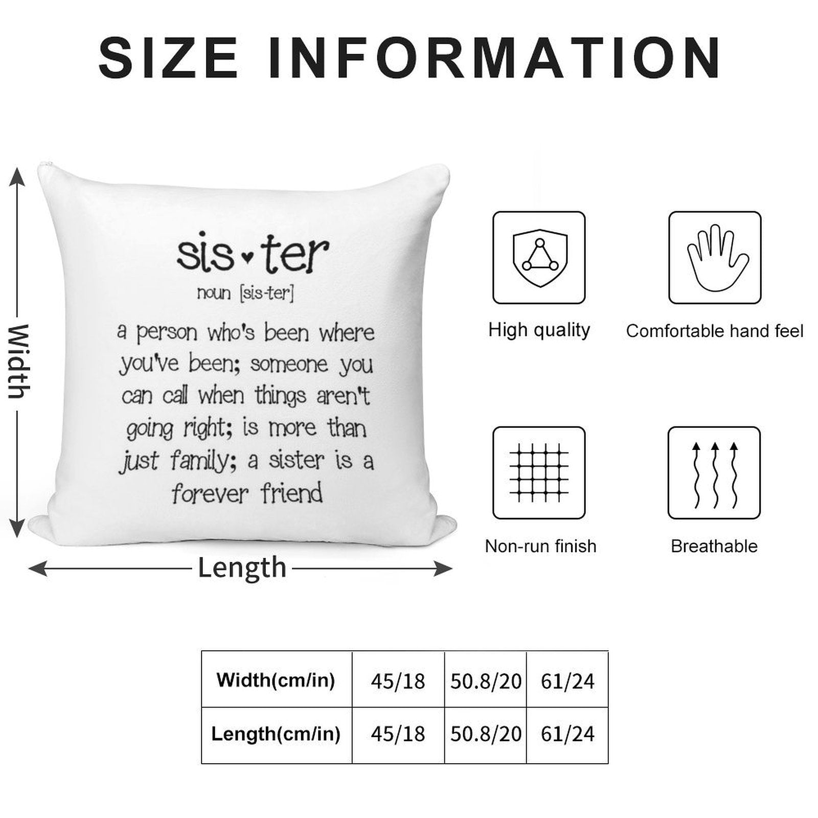 Sister Soft High-Density Material Throw Pillow
