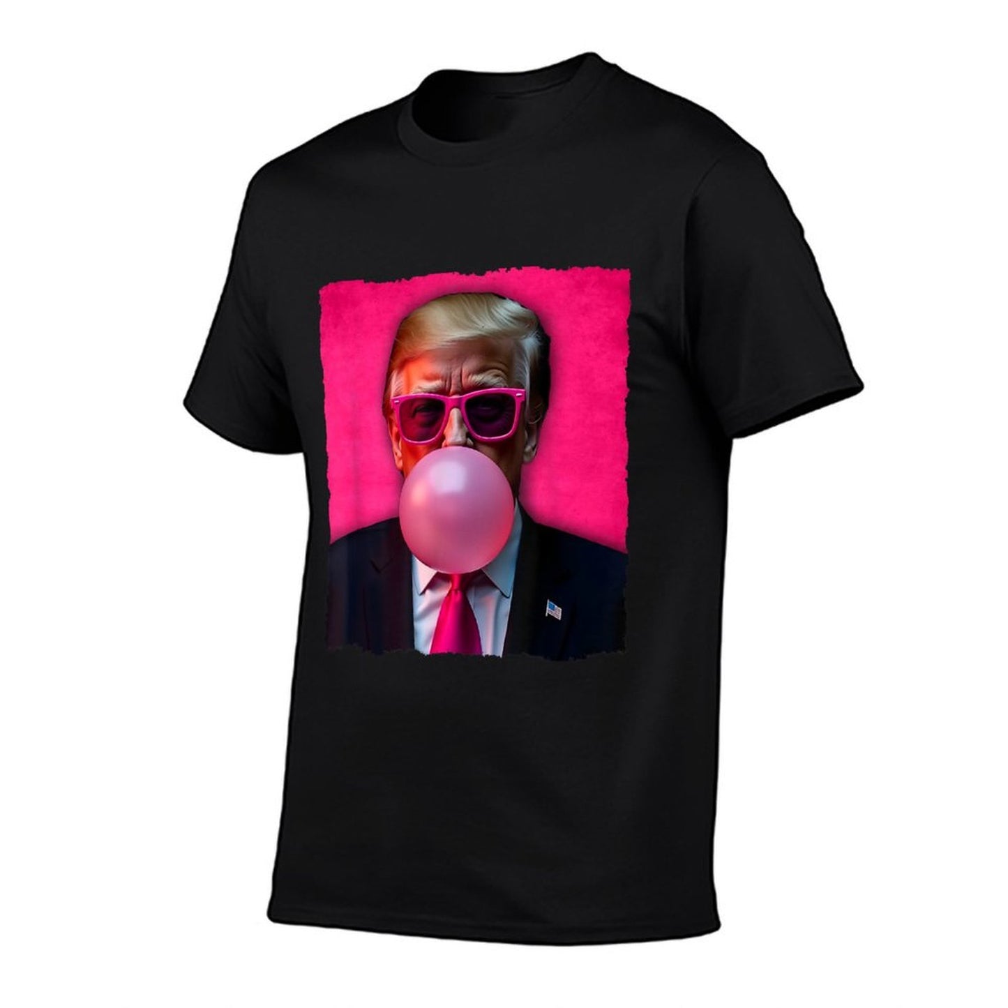 Trump Bubble Gum Pink Sunglasses Funny Summer-ready Fabric T-Shirt