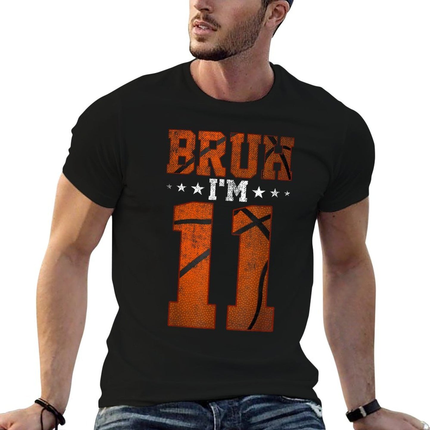 11th Birthday Basketball Bruh I’m 11 Year Old Birthday Party High-quality Stitching T-Shirt