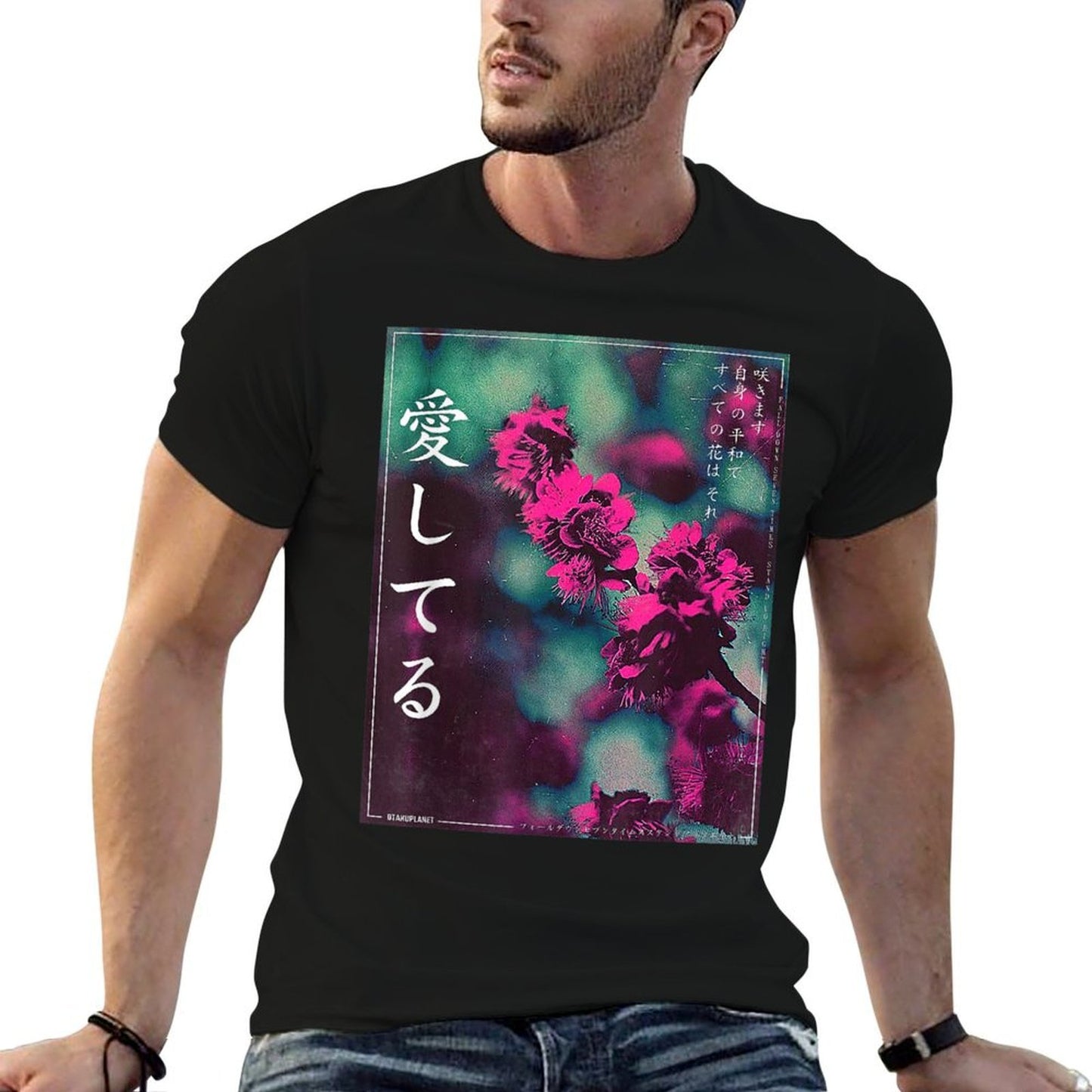 Vaporwave Retro Vibes Flower in Japanese Grunge Aesthetic  Tagless Design T-Shirt