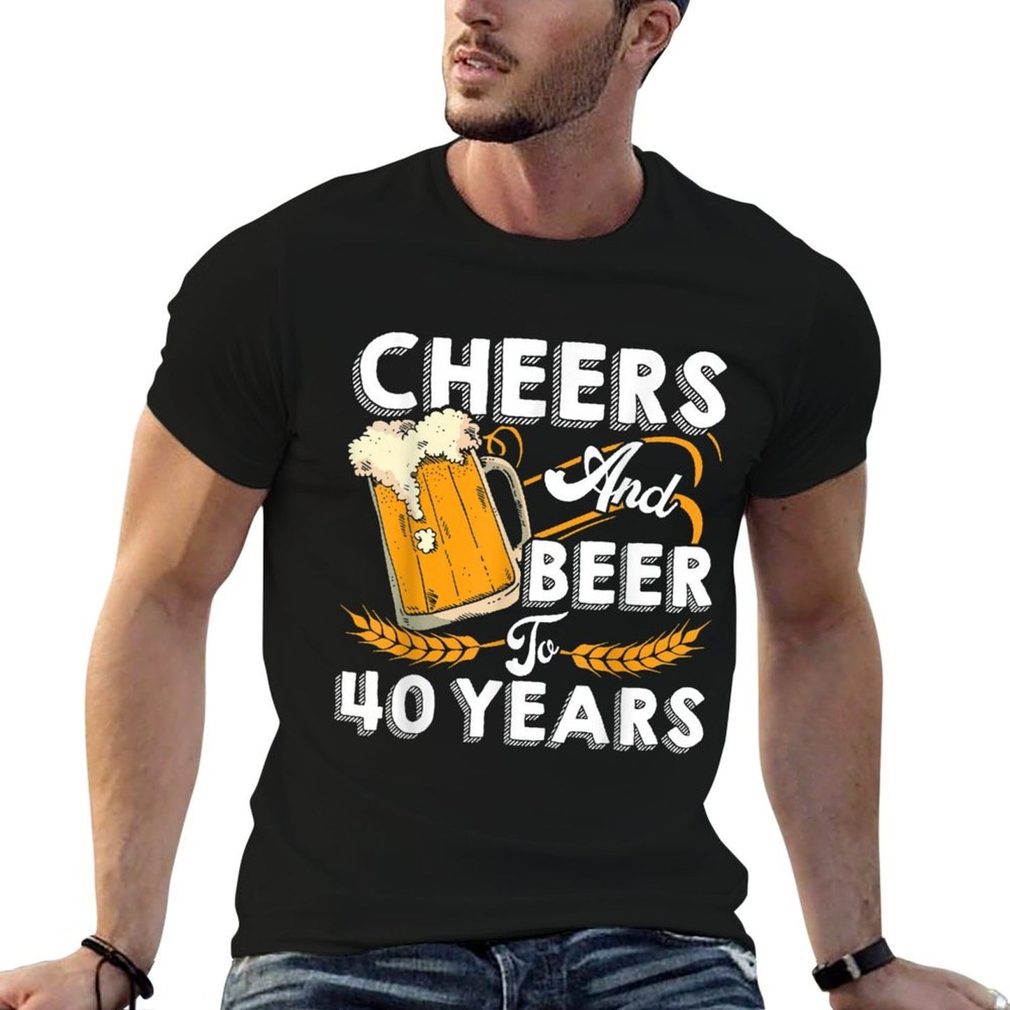 Vintage Cheers And Beers To 40 Years 40th Birthday Quick-drying T-Shirt