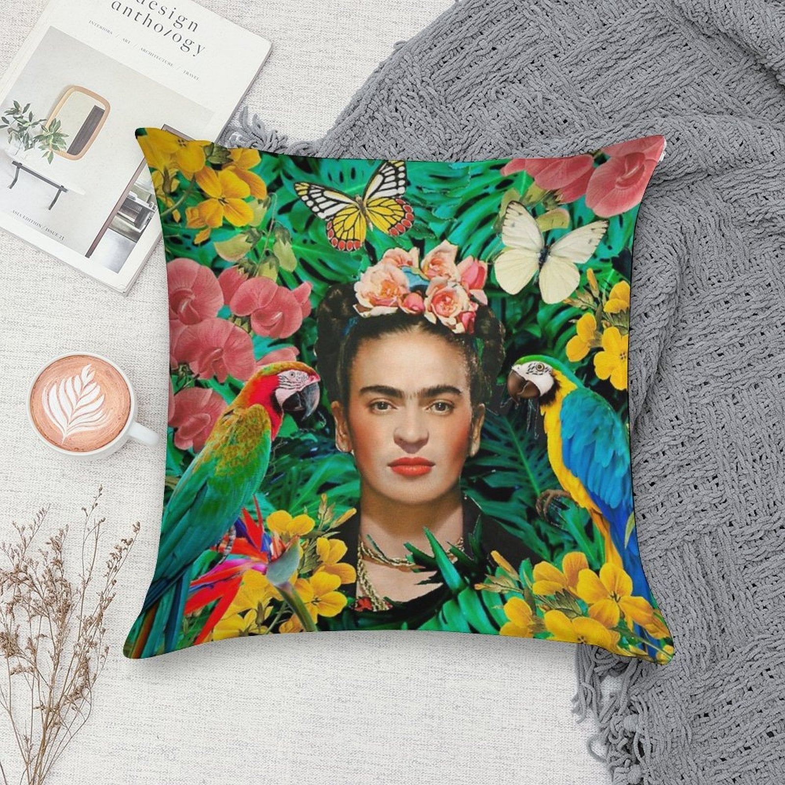 Frida Kahlo Into The Wild Soft High-Density Material Throw Pillow