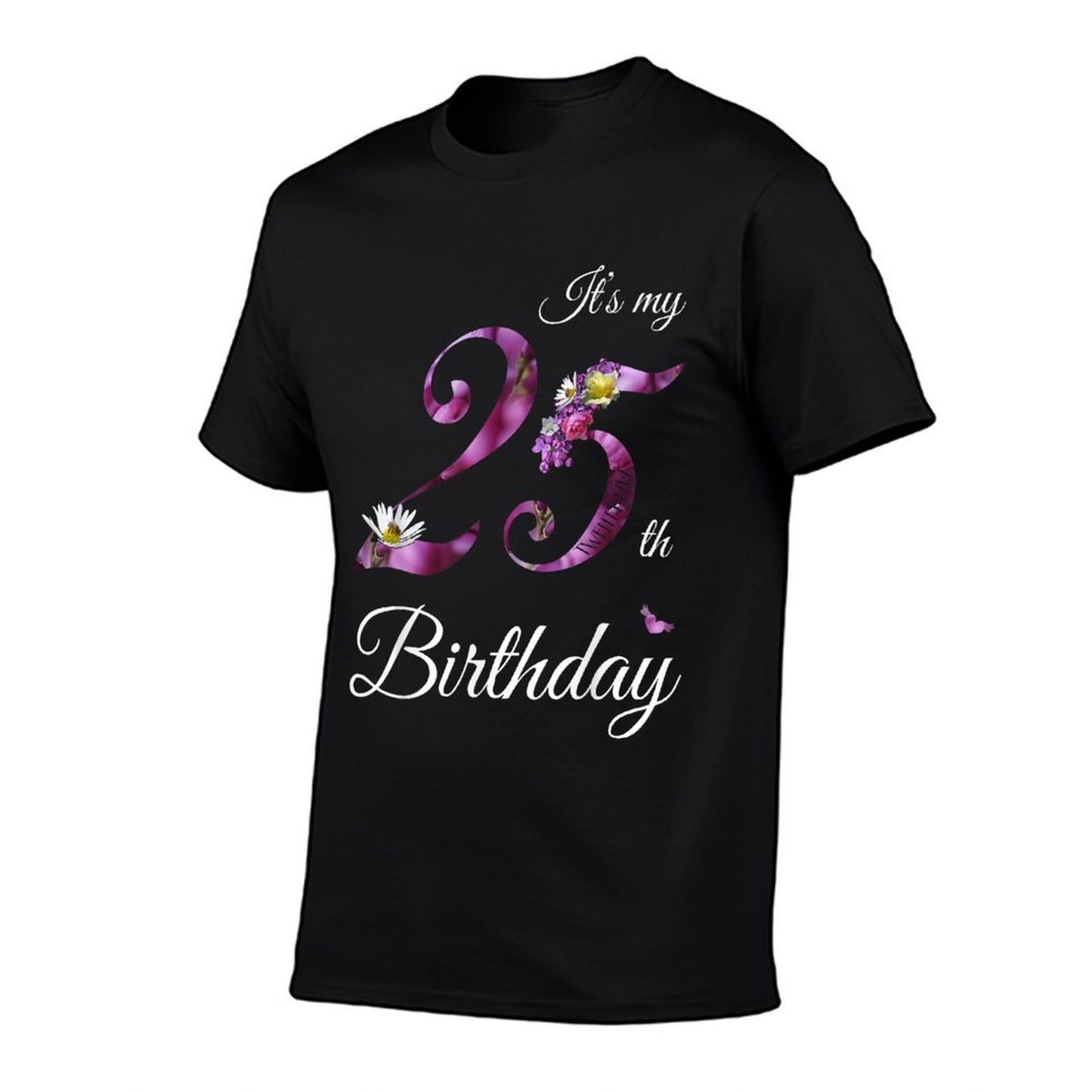 25 Year Old Floral 1998 It's My 25th Birthday Gift Oversized Silhouette T-Shirt