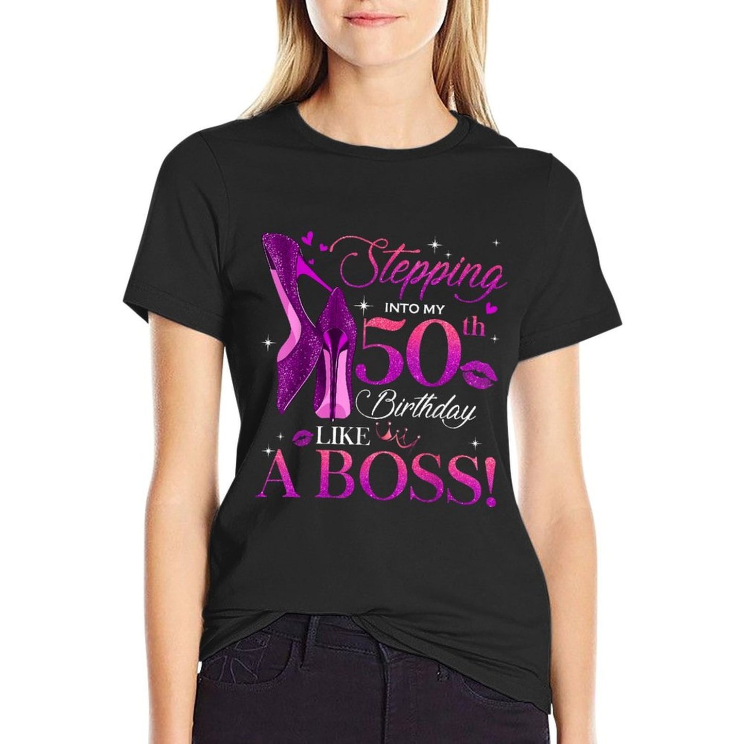 Womens Chapter 50 Fabulous Since 1973 50th Birthday Queen Summer-ready Fabric T-Shirt