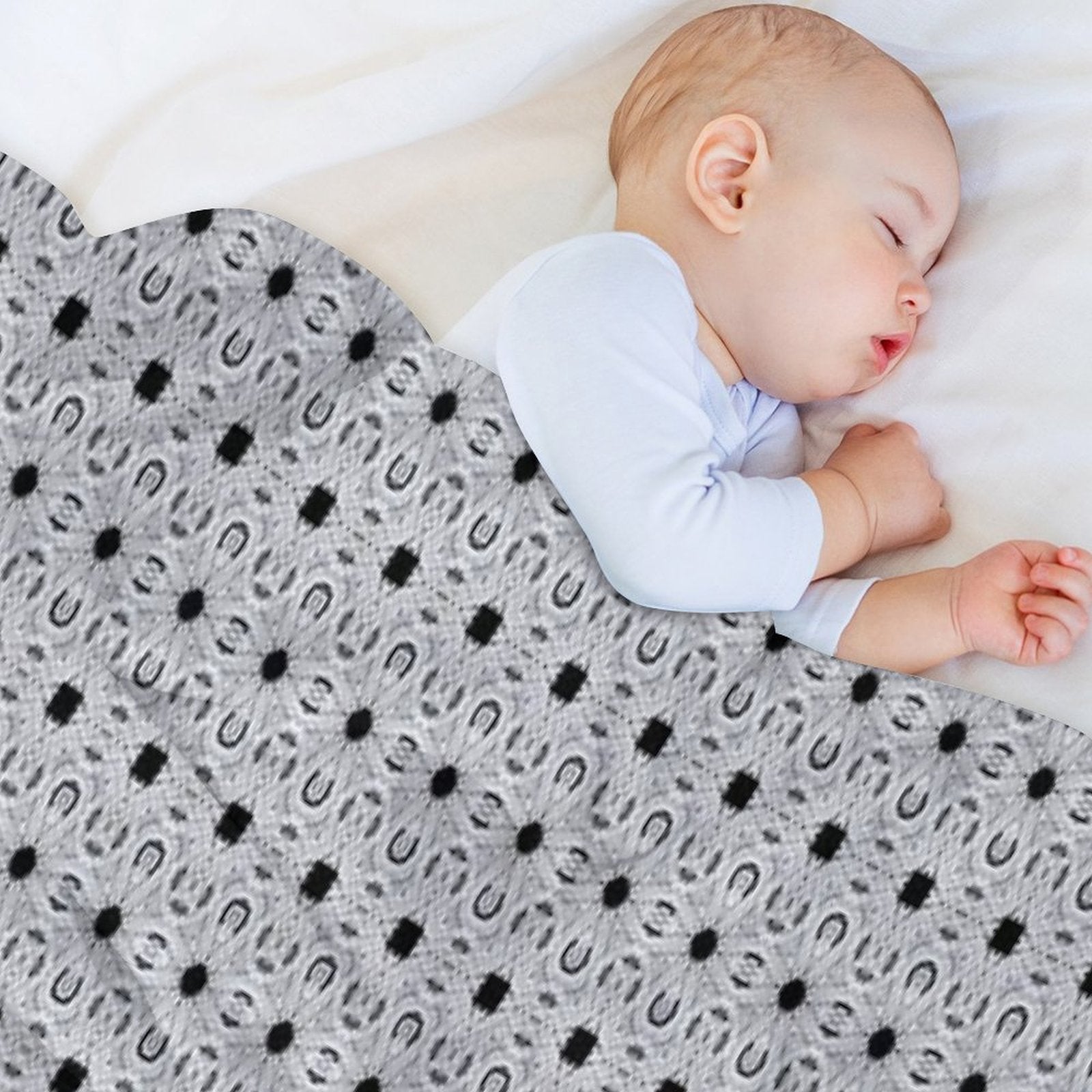 Gray And Black Pattern Shrink-resistant Throw Blanket