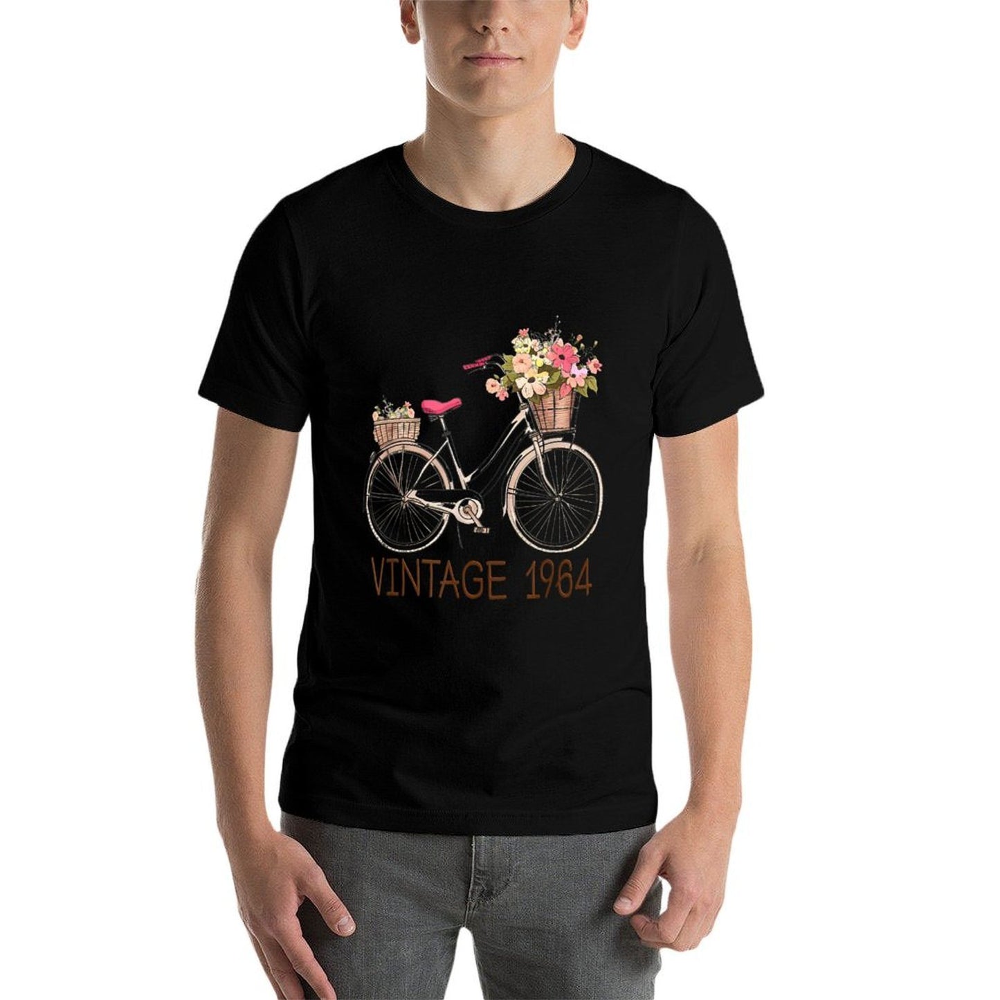 Vintage 1964 Bike Bicycle Wild Flower Basket 60th Birthday Breathable T-Shirt