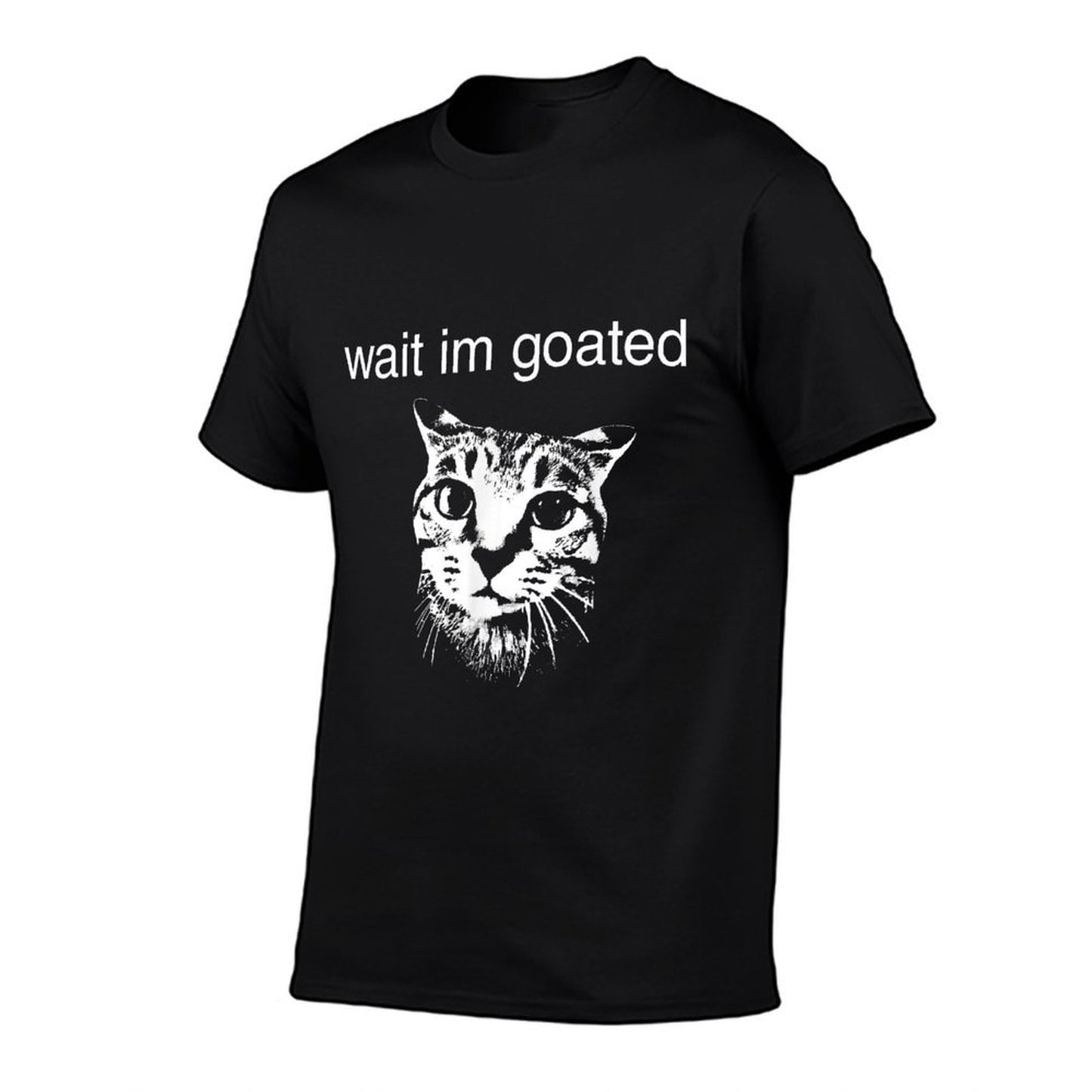 Wait Im Goated Funny Cat Meme Oversized Silhouette T-Shirt