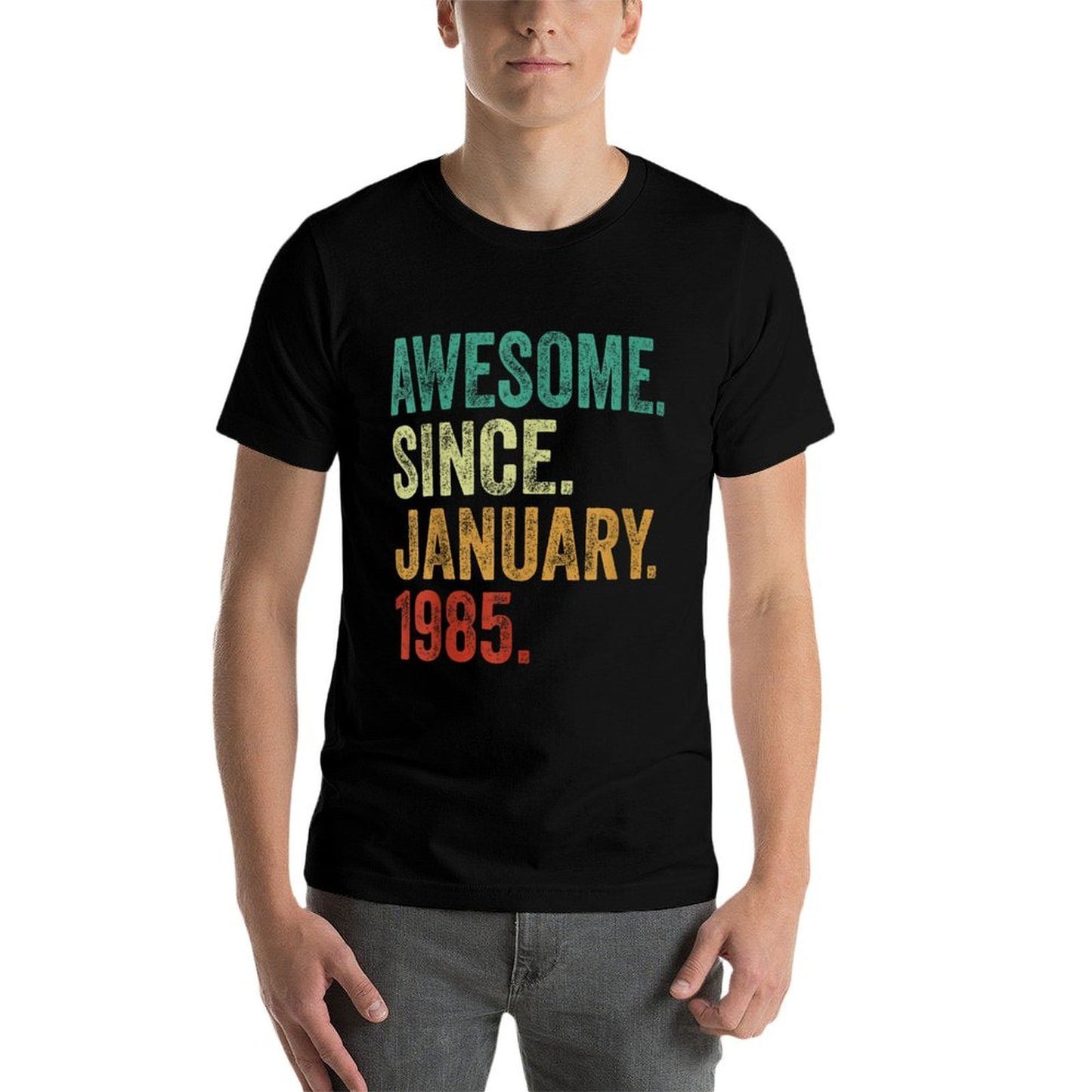 40 Years Old Awesome Since January 1985 40th Birthday High-quality Stitching T-Shirt