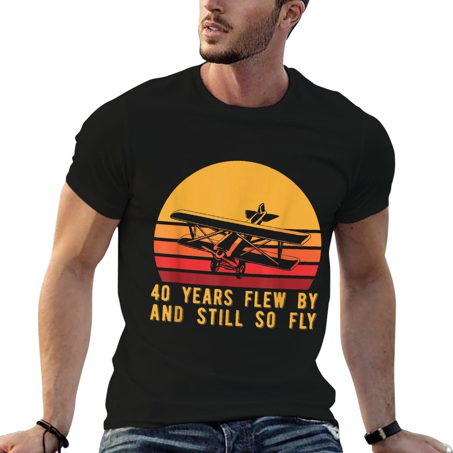 40th Birthday Biplane Turning 40 Airplane Pilot  Breathable T-Shirt
