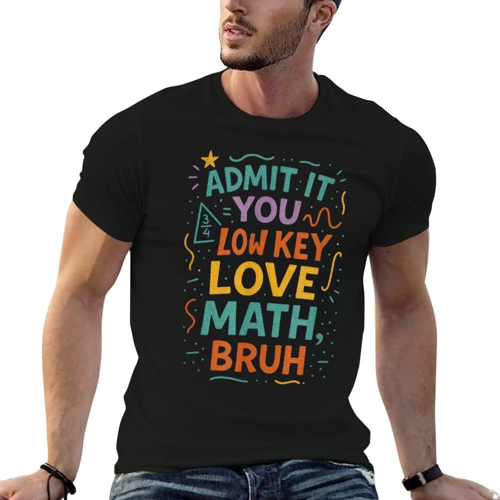 Admit It You Low Key Love Math, Bruh  Oversized Silhouette T-Shirt