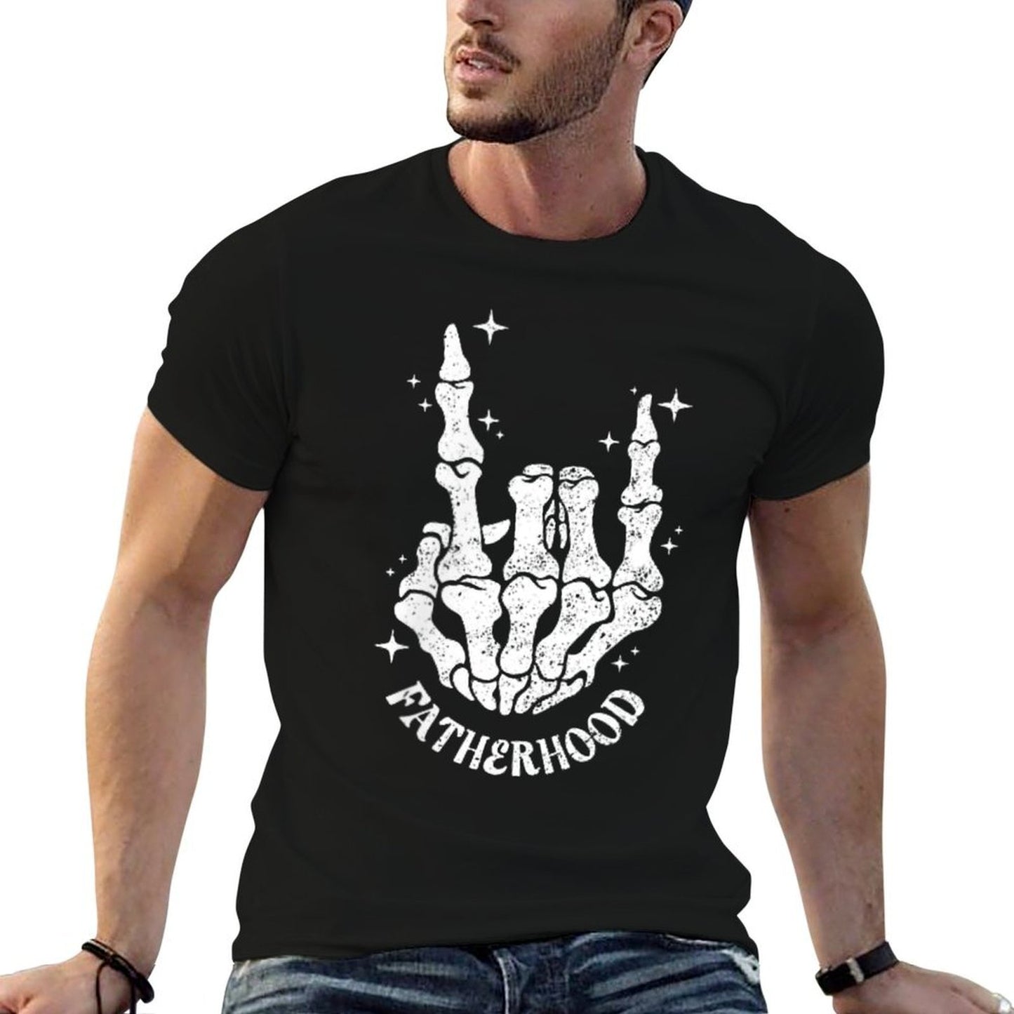 Retro Dad 2 Sided Funny Skeleton Drinking Papa Fathers Day  Affordable Price T-Shirt
