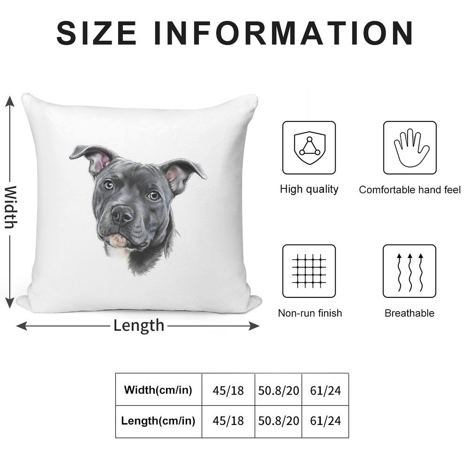 Blue Staffy Soft Warmth Comfort Throw Pillow