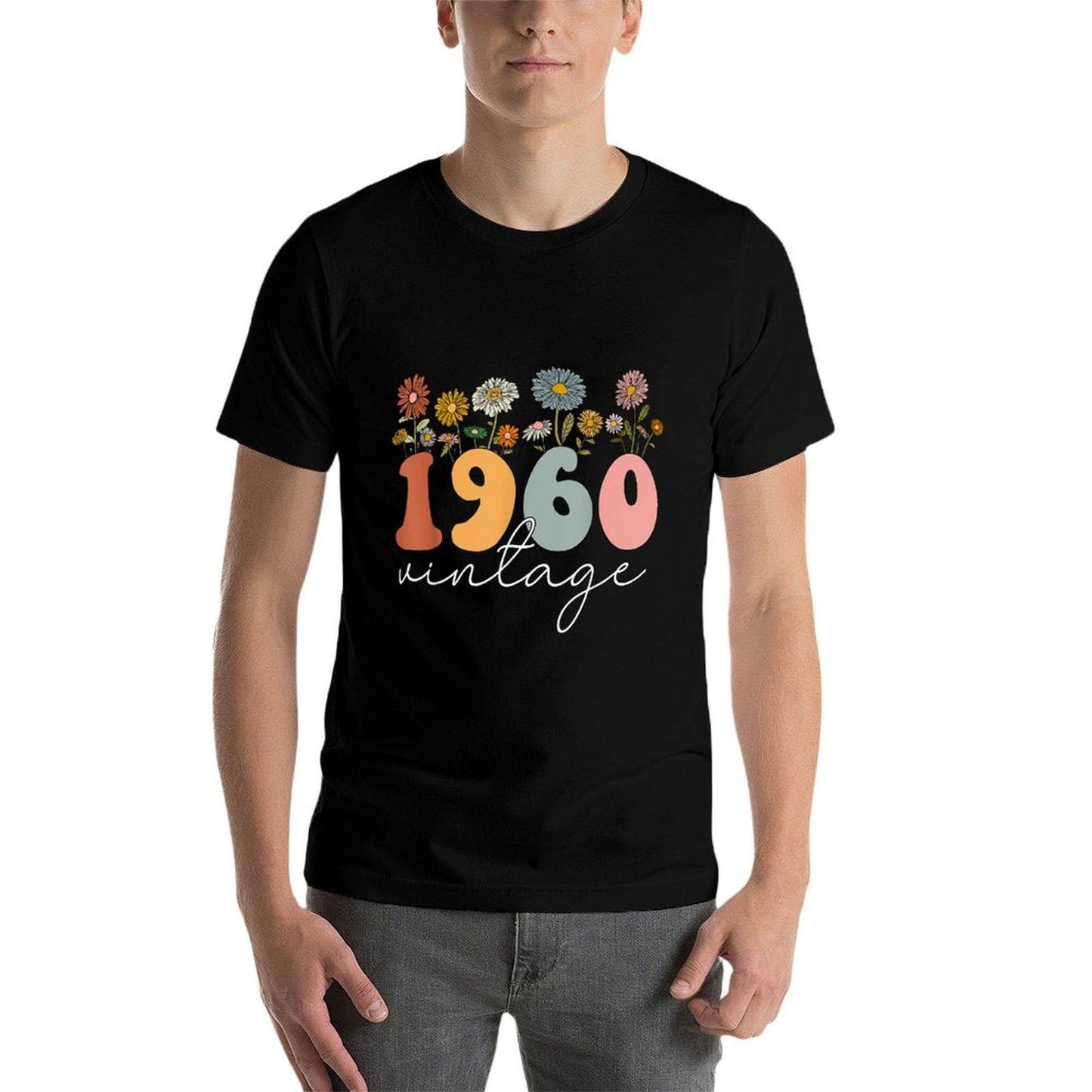 Vintage 1960 Wildflower Floral 64th Birthday Women Girls Polyester Blend T-Shirt