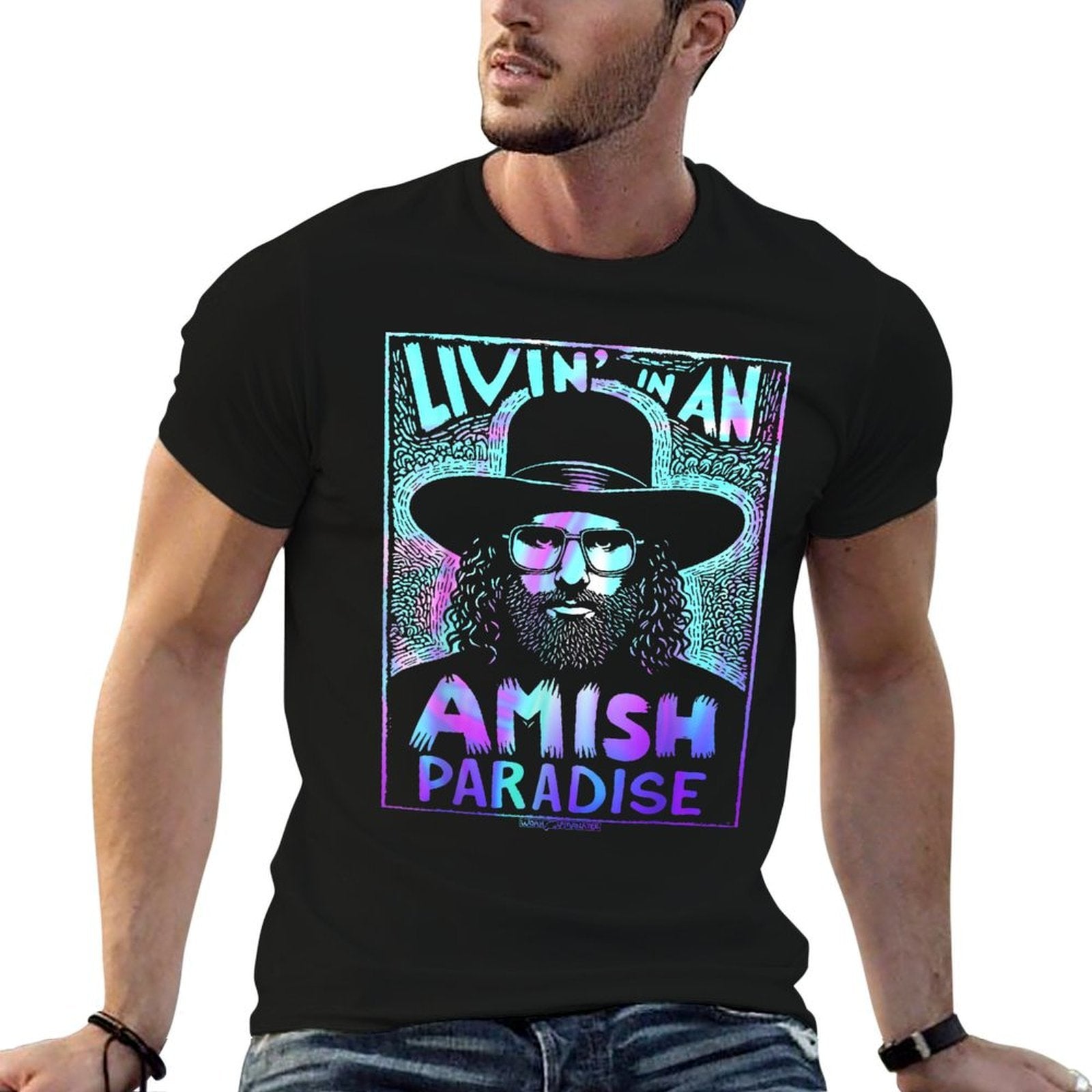 LIVIN’ IN AN AMISH PARADISE  Cotton T-Shirt