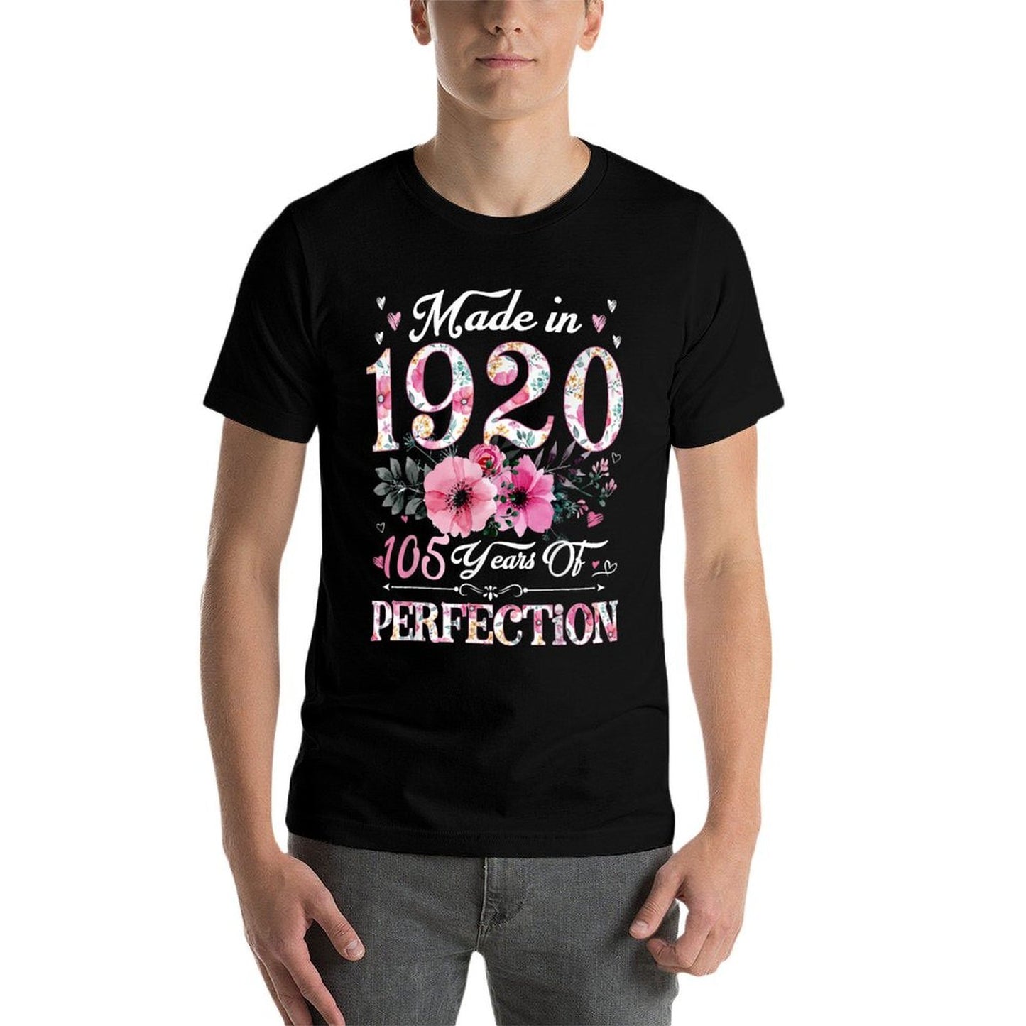 105 Year Old Made In 1920 Floral 105th Birthday Gift For Wom Graphic-printed T-Shirt
