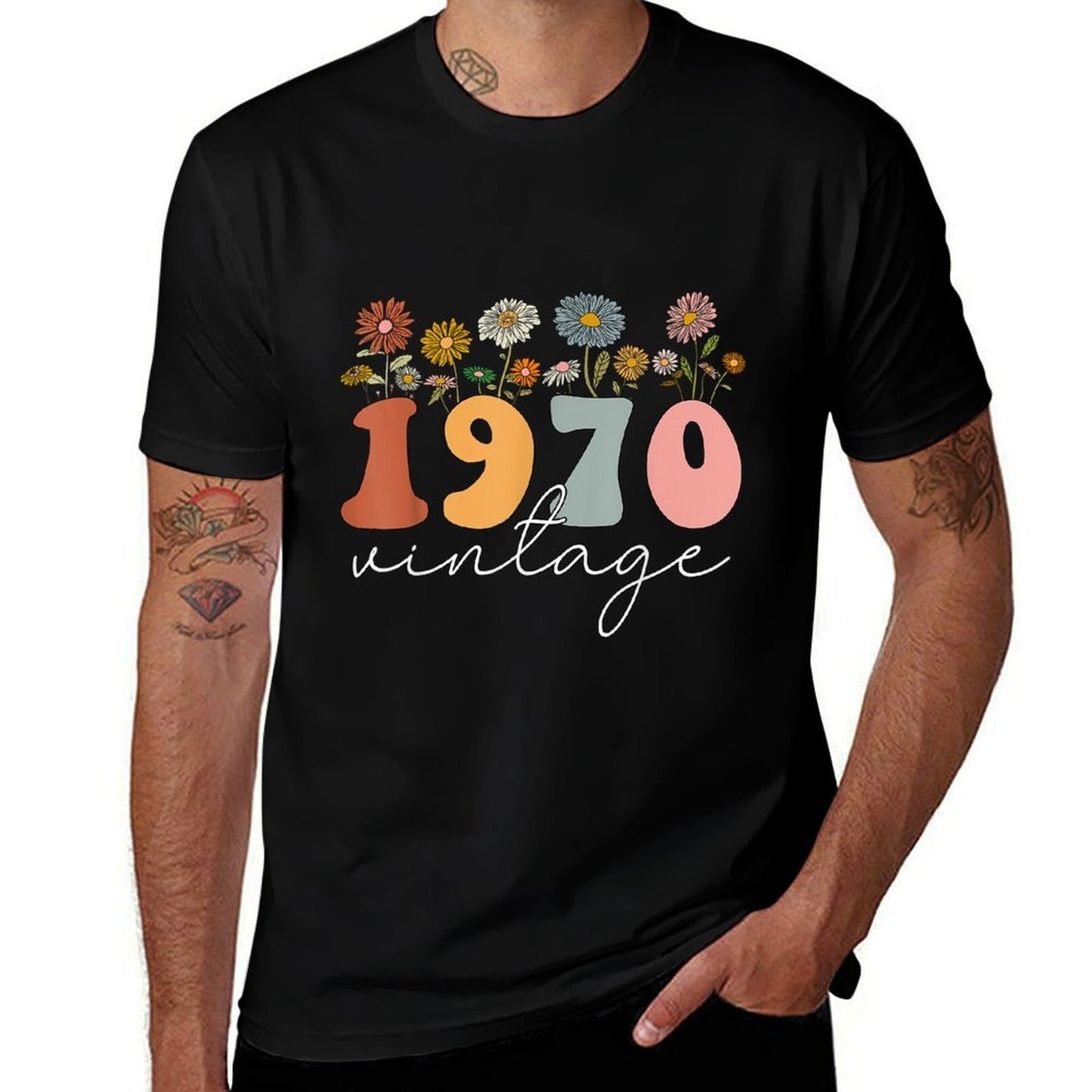 Vintage 1970 Wildflower Floral 55th Birthday Women Girls Vintage-inspired T-Shirt