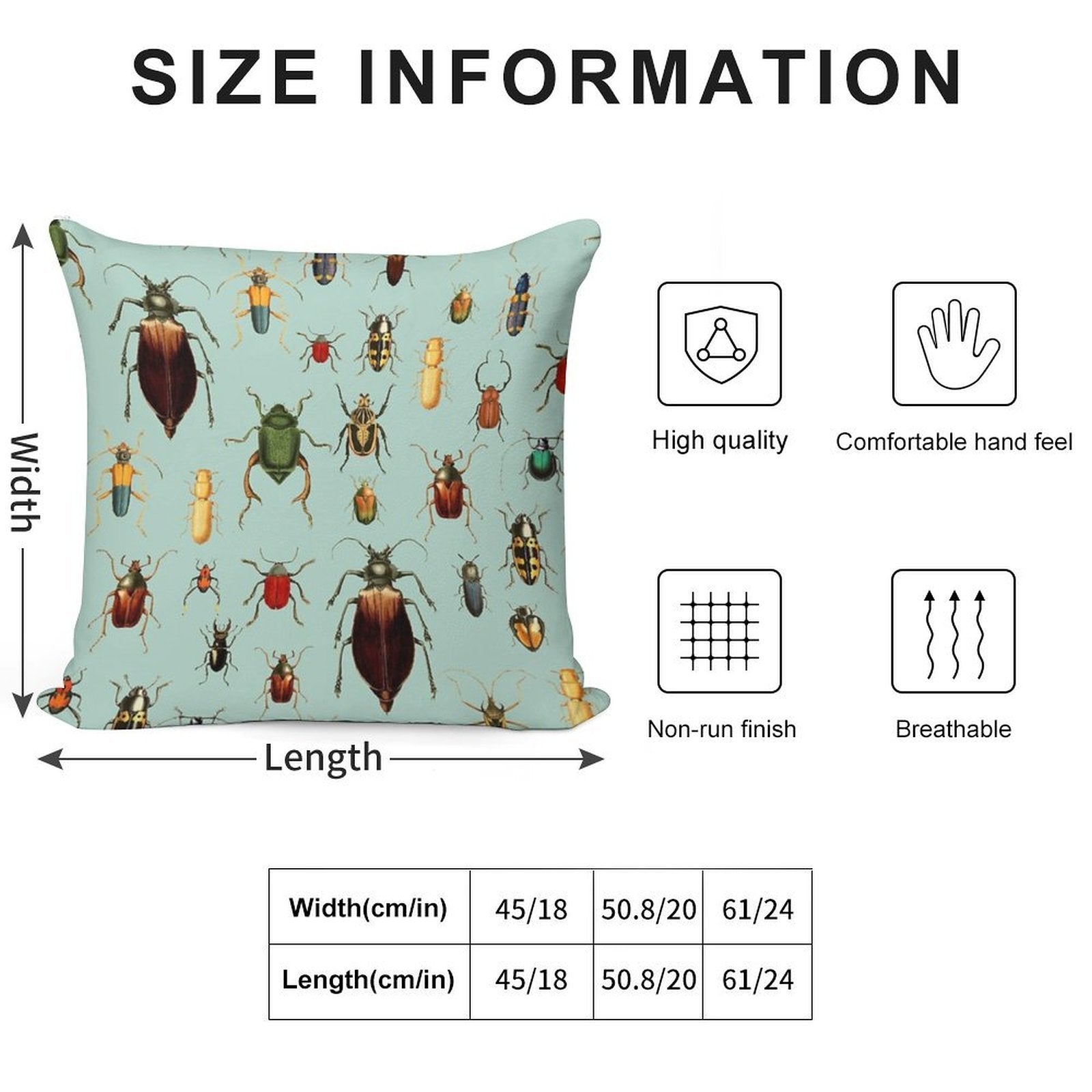 Antique Pattern - Beetles And Bugs Soft Warmth Comfort Throw Pillow